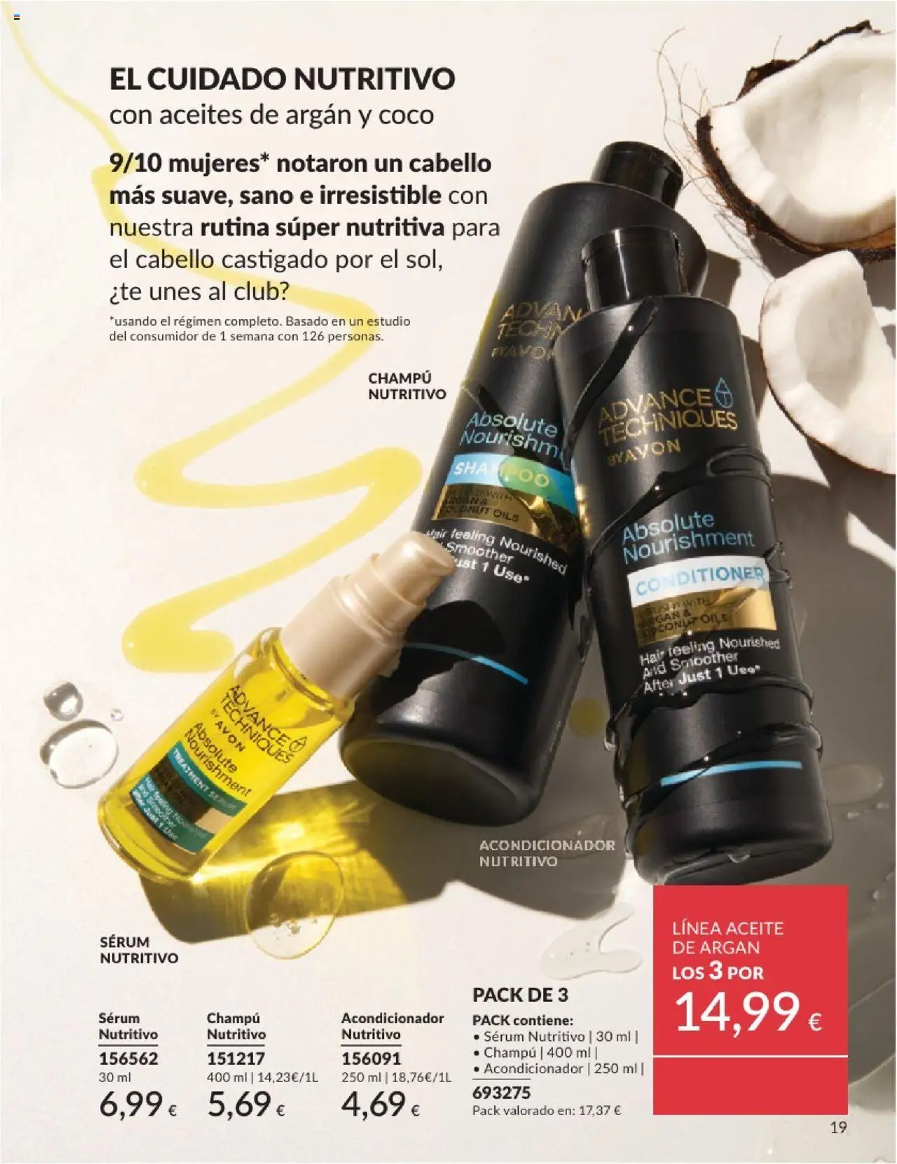 Catálogo AVON campaña 6 │ válido desde el 01.06.2025 | Página: 19 | Productos: Champú, Sérum, Aceite, Τυρόπιτα
