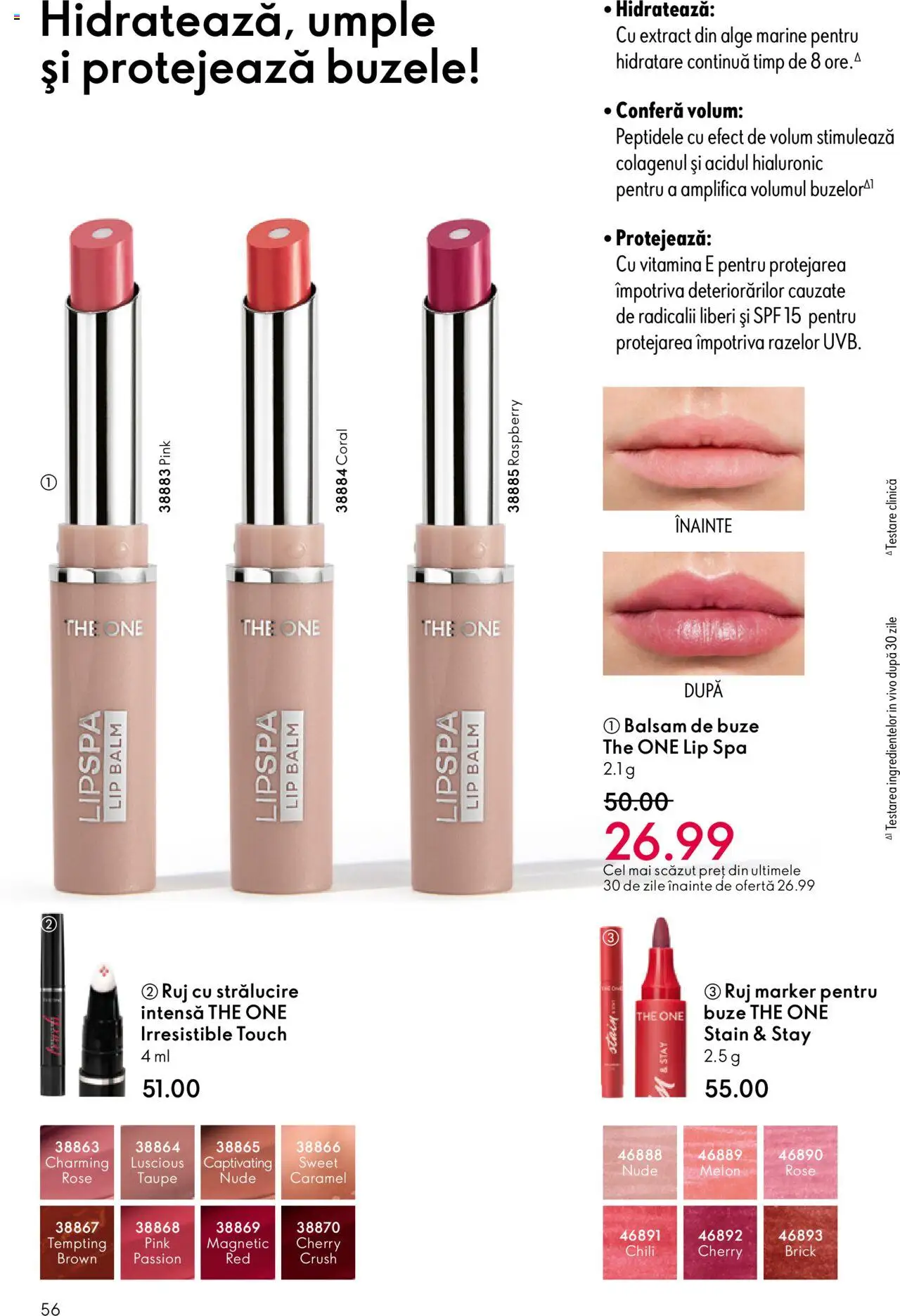 Oriflame catalog 13 2025 – valabil de la 10.09.2025 | Pagină: 56 | Produse: Ruj, Balsam