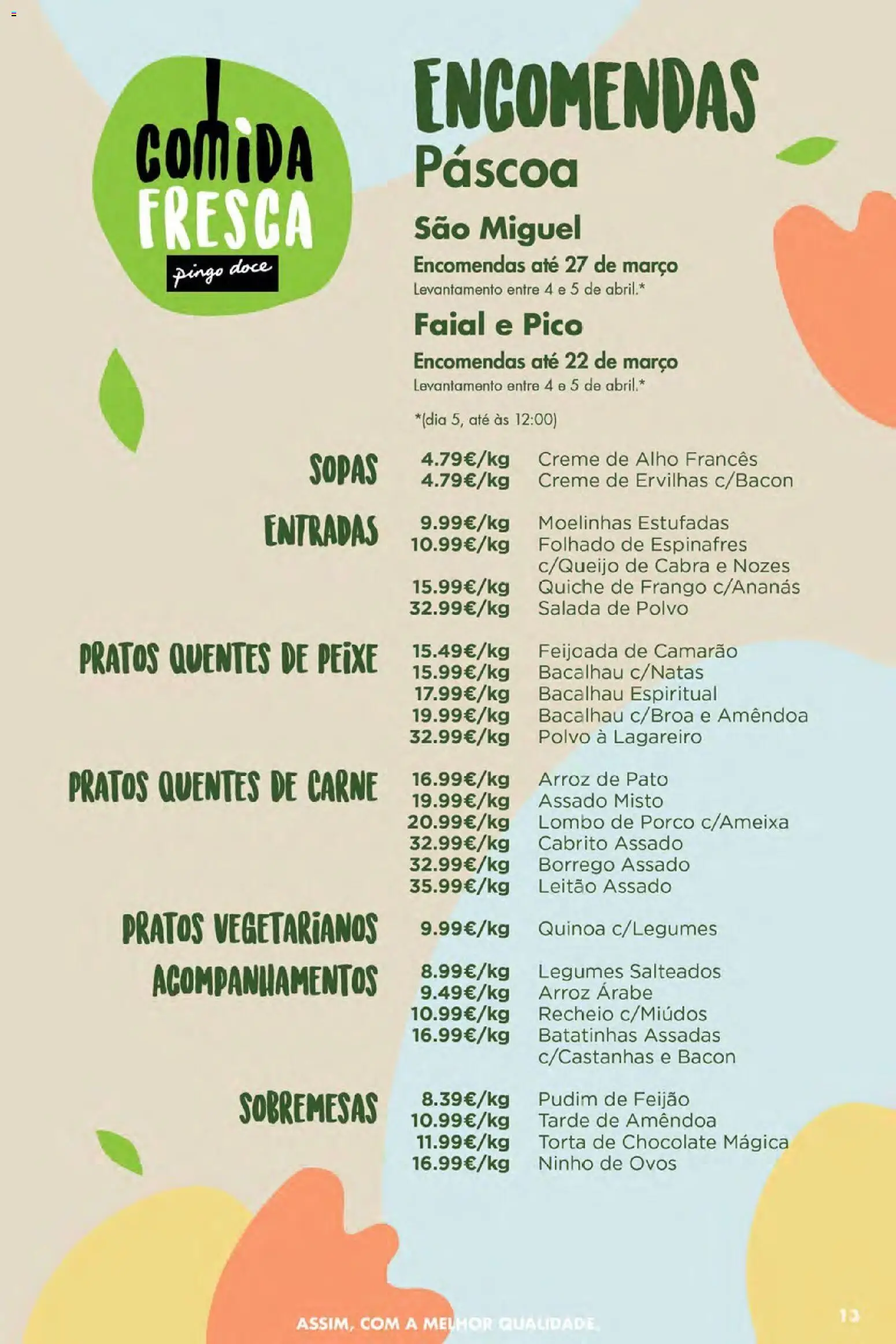 Pingo Doce Poupe Esta Semana Açores │ válido de 19.03.2026 | Página: 13 | Produtos: Espinafres, Alho francês, Cabrito, Creme
