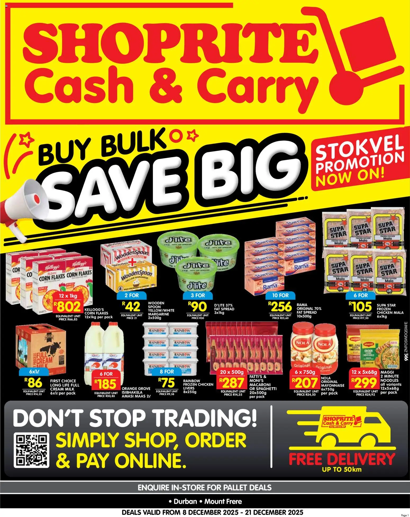 New Shoprite catalogue – valid from 08.12.2025 | Page: 5 | Products: Corn, Noodles, Cream, Flakes