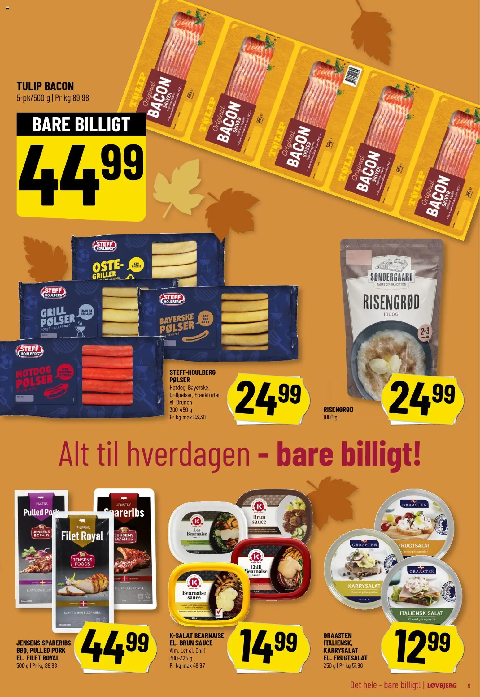 Løvbjerg tilbudsavis – gyldig fra 24.10.2025 | Side: 9 | Produkter: Pølser, Salat, Ovn, Grill