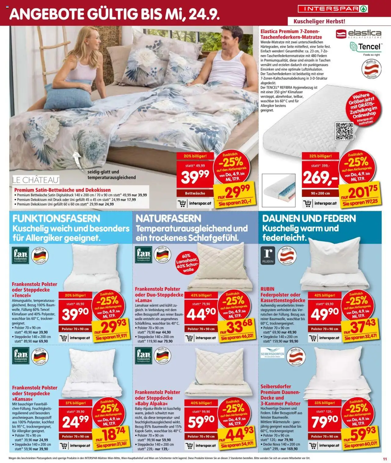 Interspar Flugblatt gültig ab 04.09.2025 | Seite: 11 | Produkte: Trockner, Decke