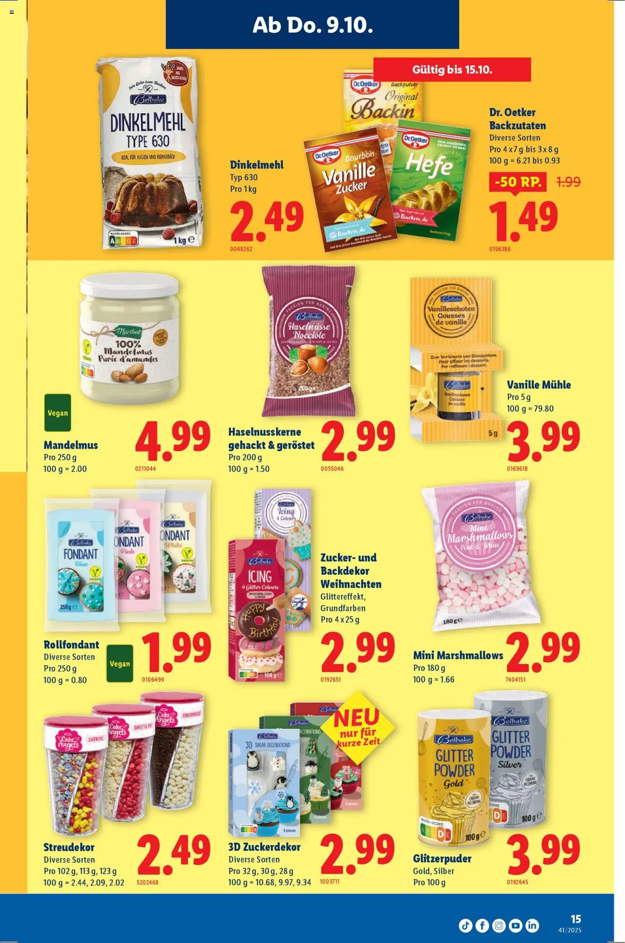 Lidl Aktionen – gültig ab 09.10.2025 | Seite: 15 | Produkte: Bourbon, Zucker, Mühle