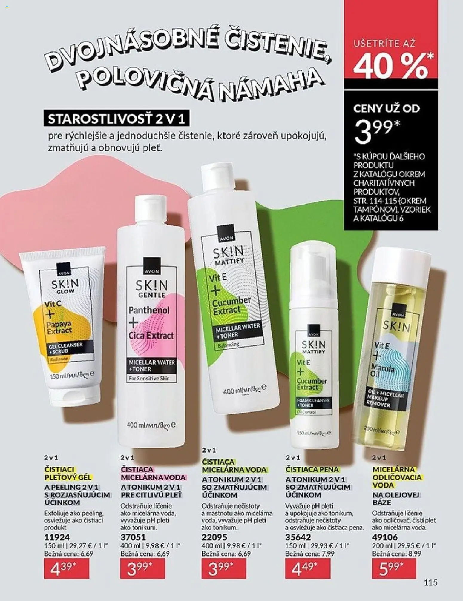 Nové Avon akcie – leták je platný od 01.05.2026 | Strana: 115 | Produkty: Peeling, Voda, Toner