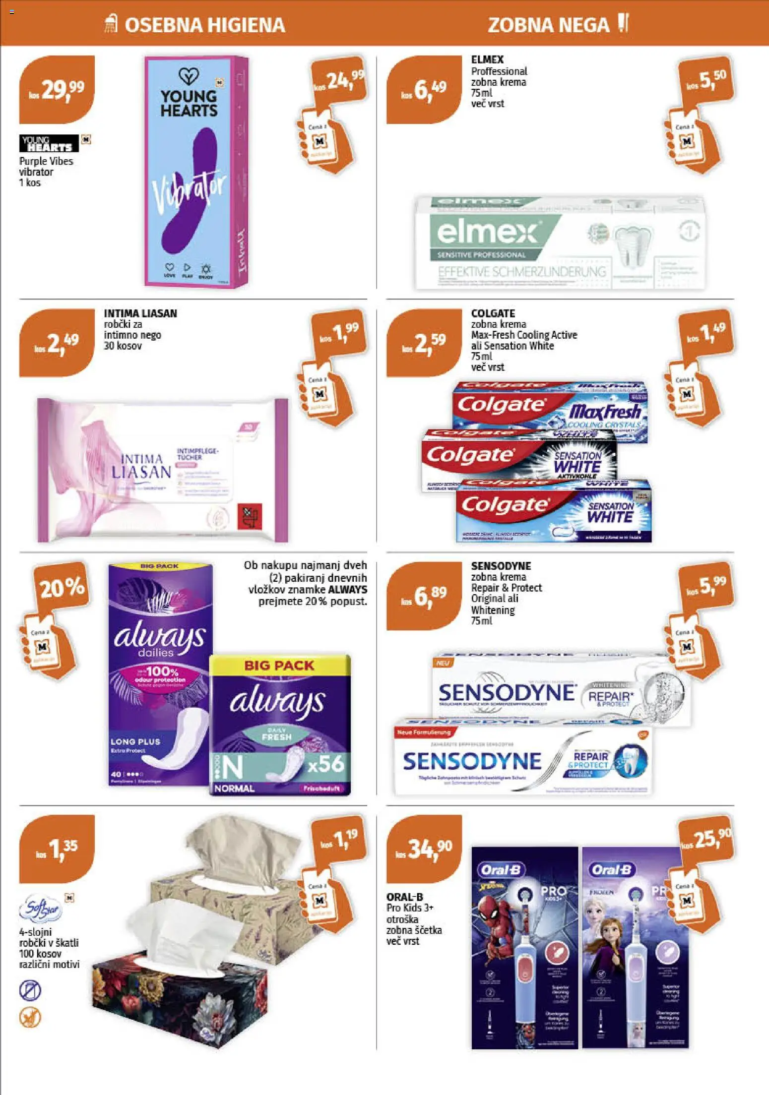 Novi Müller katalog ponudbe – veljaven od 23.02.2026 | Stran: 5 | Izdelki: Robčki, Kos, Krema, Zobna scetka