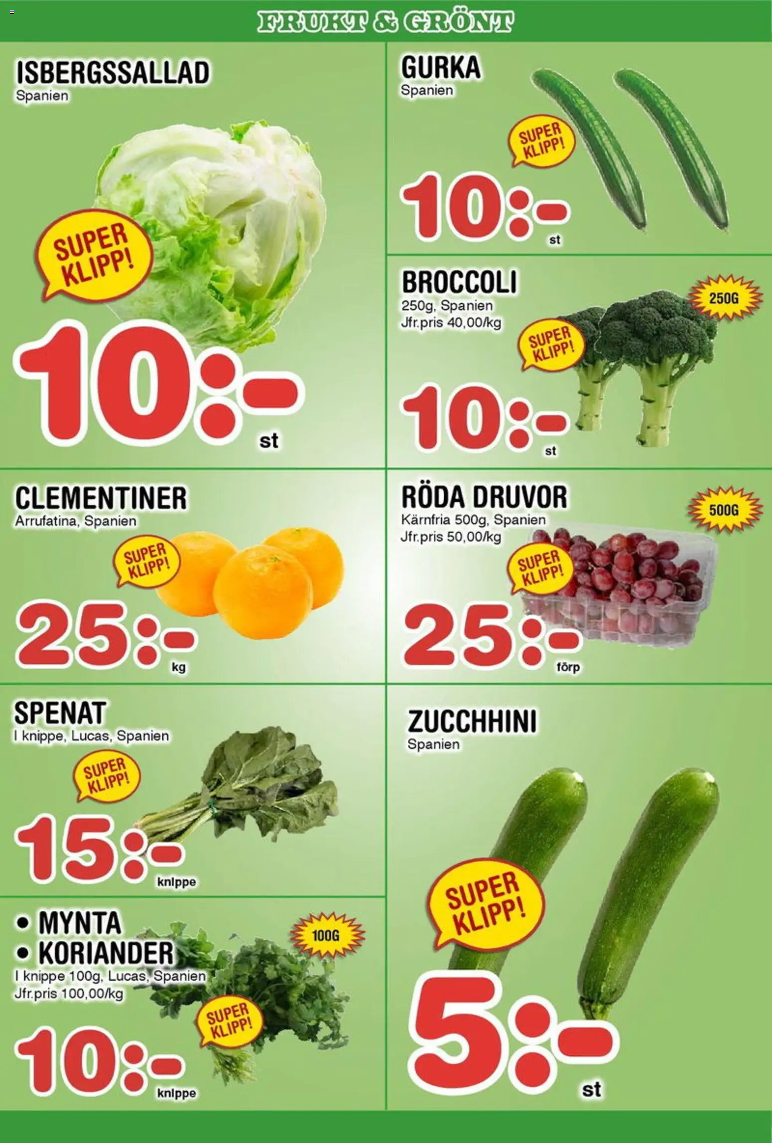 Nya Pulsen reklamblad aktuell från 03.11.2025 | Sida: 6 | Produkter: Isbergssallad, Broccoli, Gurka, Mynta