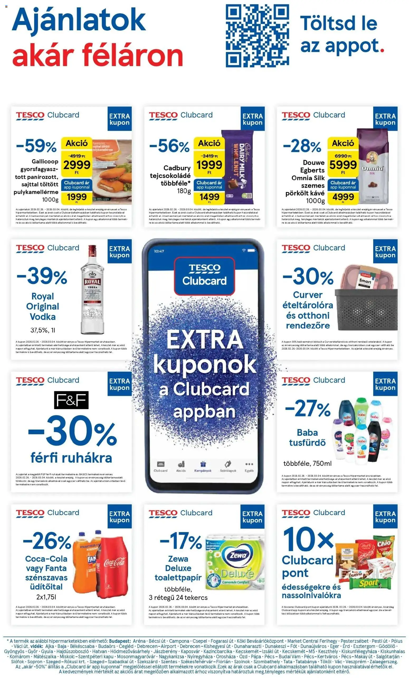 Tesco akciós ujság - amely érvényes a következő dátumtól: 26.02.2026 | Oldal: 12 | Termékek: Egér, Fanta, Kapu, Tejcsokoládé