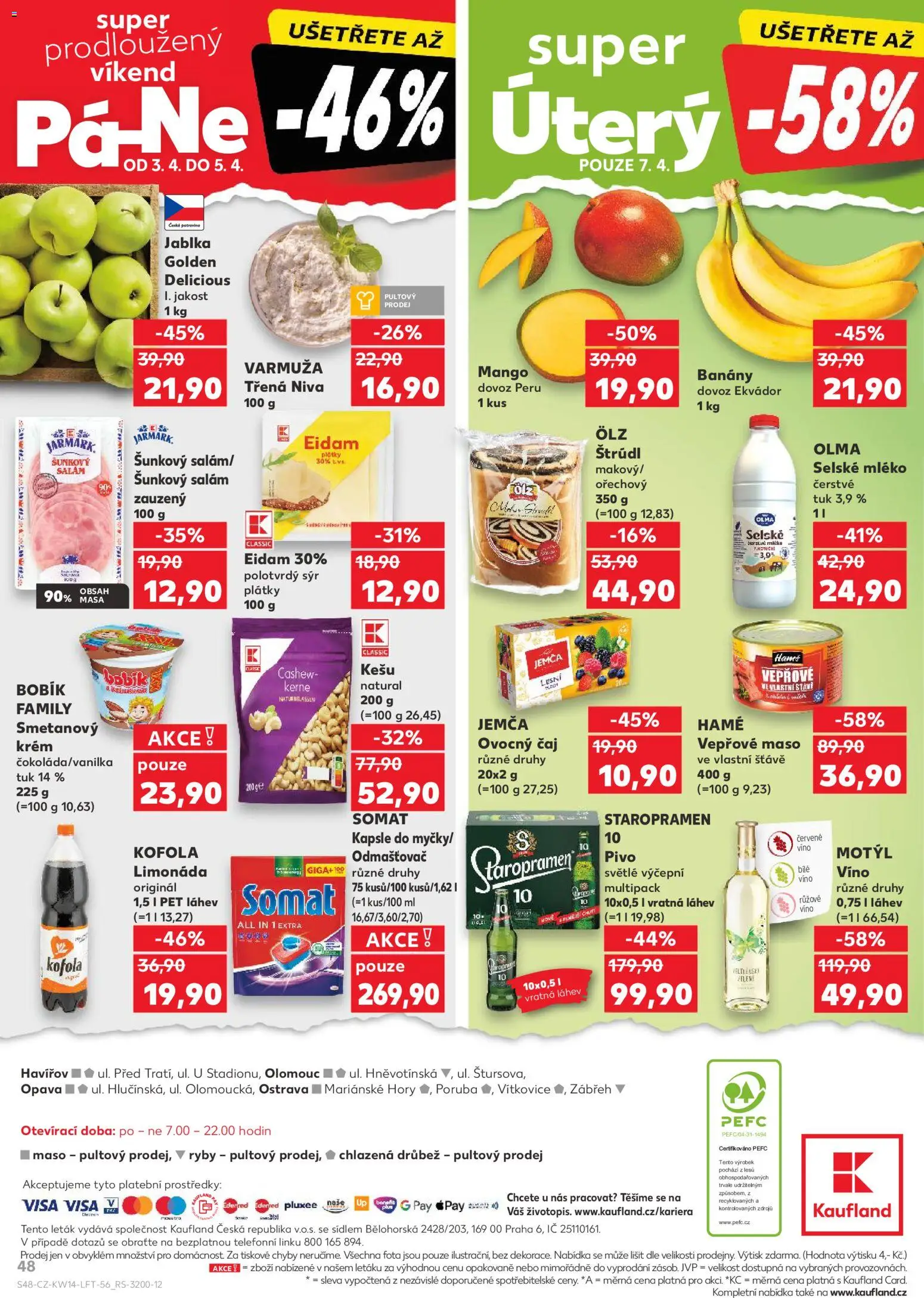 Kaufland leták - Ostrava od 01.04.2026 | Strana: 48 | Produkty: Kešu, Sýr, Banány, Eidam