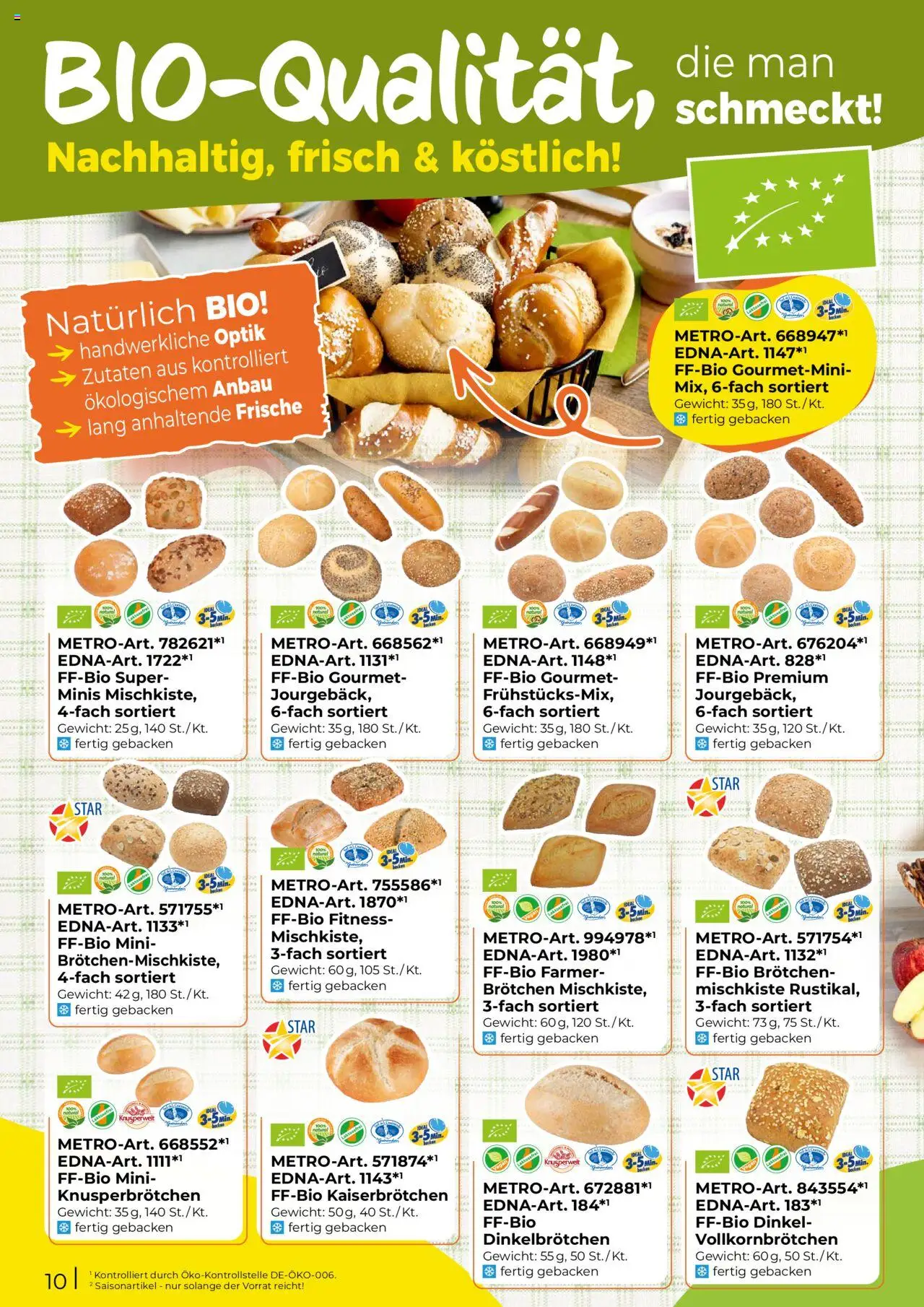 Metro  Edna Foodservice – gültig ab 01.10.2025 | Seite: 10 | Produkte: Gewicht