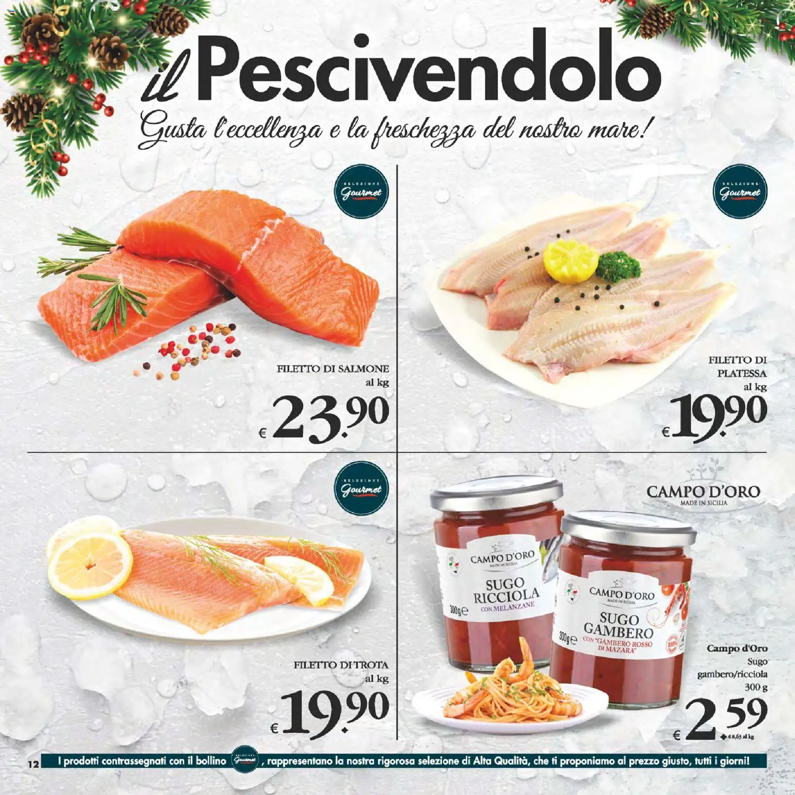 Volantino Decò del 05.12.2025 | Pagina: 12 | Prodotti: Salmone, Trota, Melanzane, Sugo