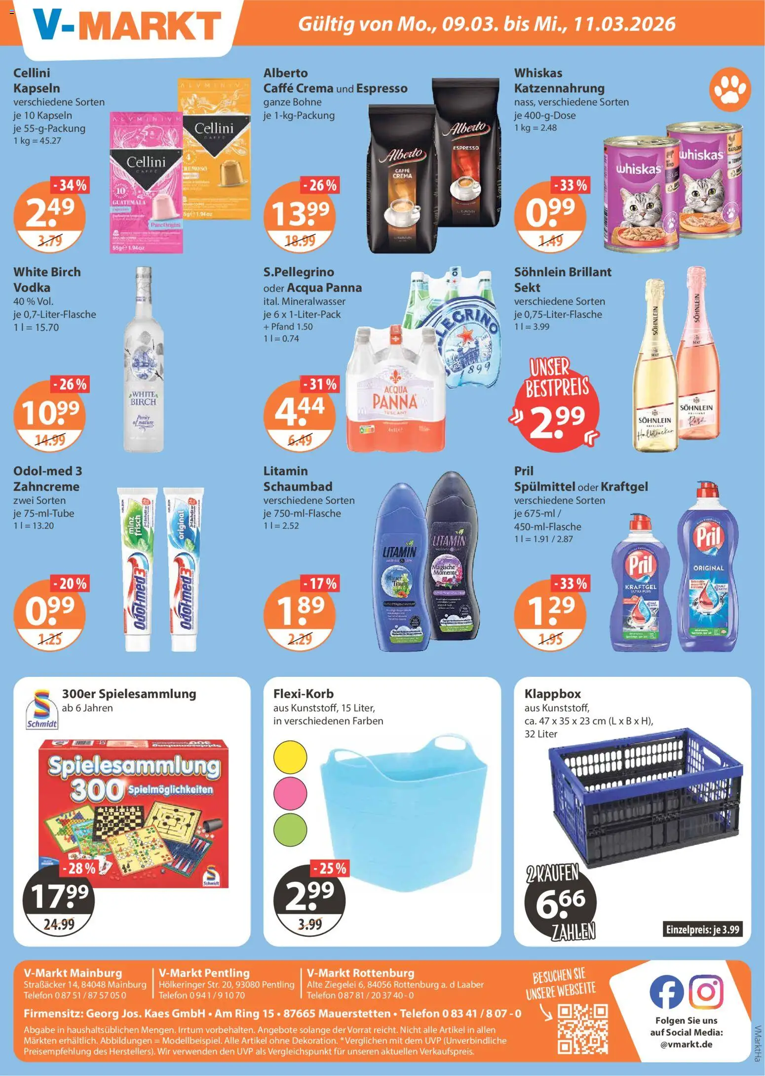 V-Markt - Hallertau / Oberpfalz – gültig ab 05.03.2026 | Seite: 20 | Produkte: Sekt, Vodka, Telefon, Whiskas