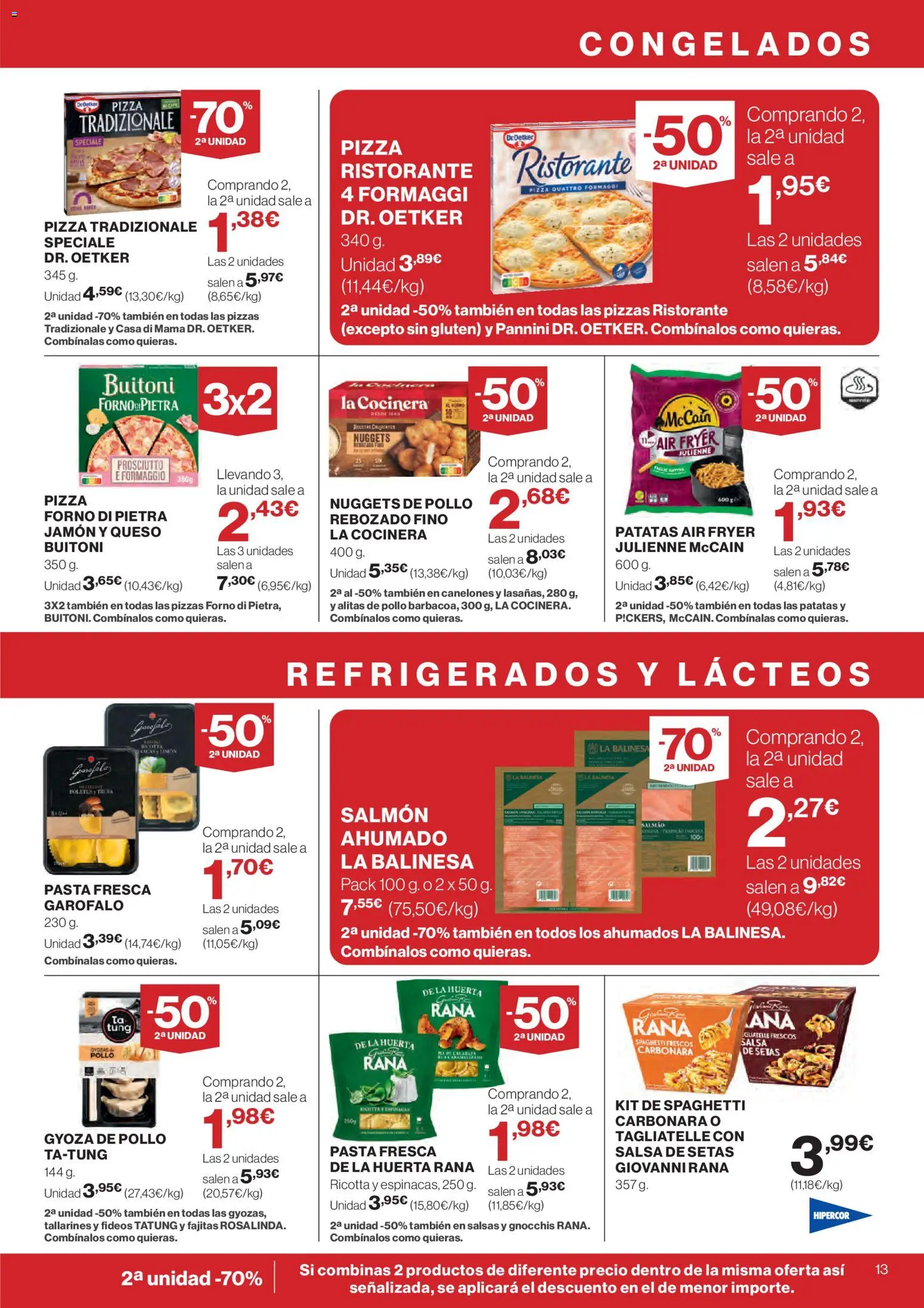 Hipercor catálogo │ válido desde el 07.01.2026 | Página: 13 | Productos: Pizza, Pasta, Canelones, Nuggets