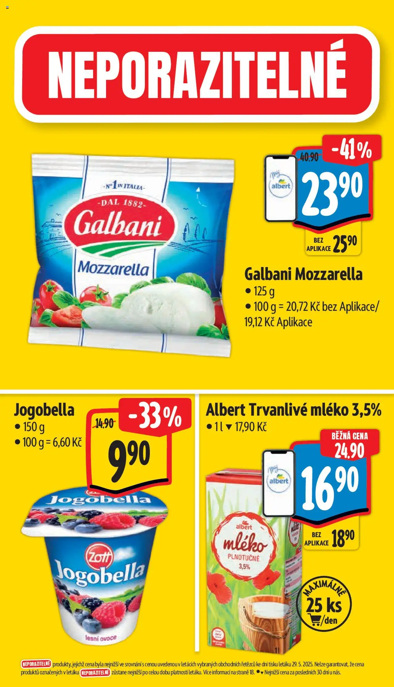 Albert leták - Supermarket od 04.06.2025 | Strana: 3 | Produkty: Ovoce, Mléko, Jogobella, Mozzarella