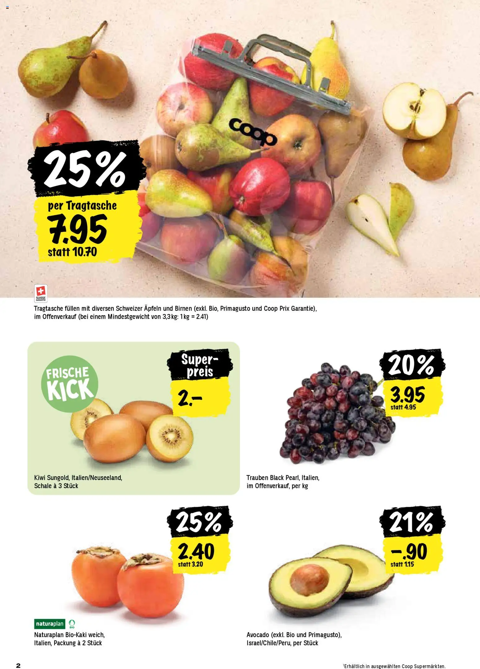 Coop Aktionen – gültig ab 13.11.2025 | Seite: 2 | Produkte: Avocado, Kaki, Kiwi