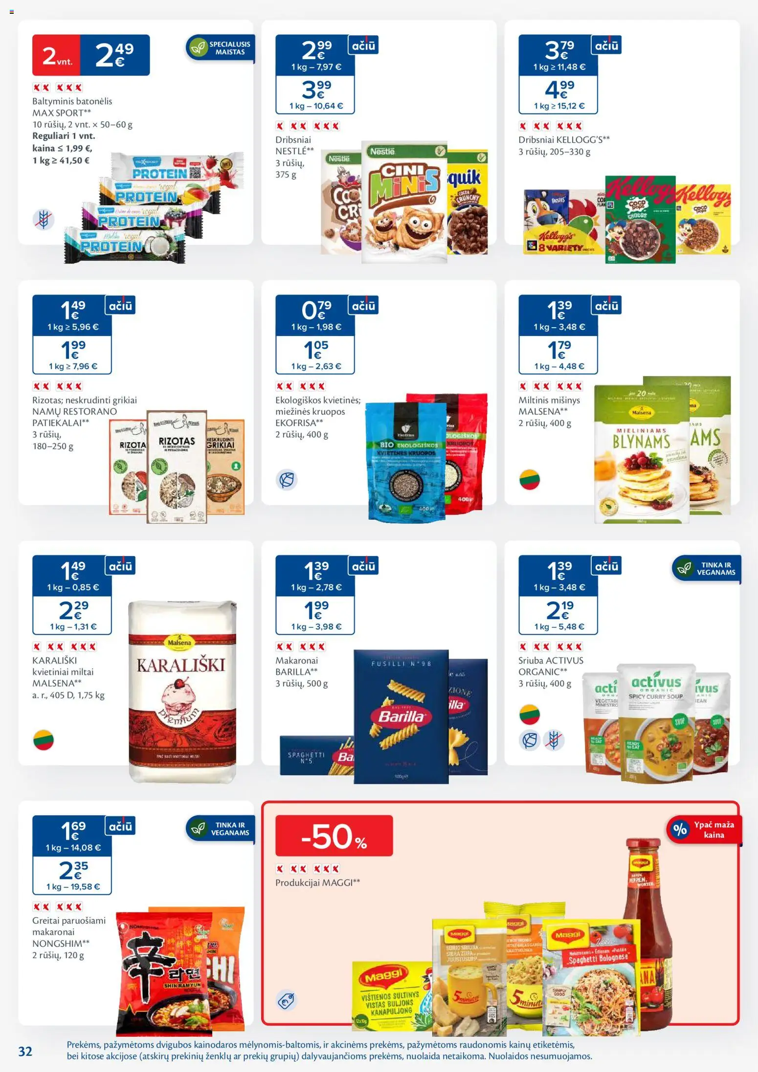 MAXIMA akcijos nuo 25.11.2025 | Puslapis: 32 | Prekių: Vištienos, Kruopos, Miltai, Greitai paruošiami makaronai