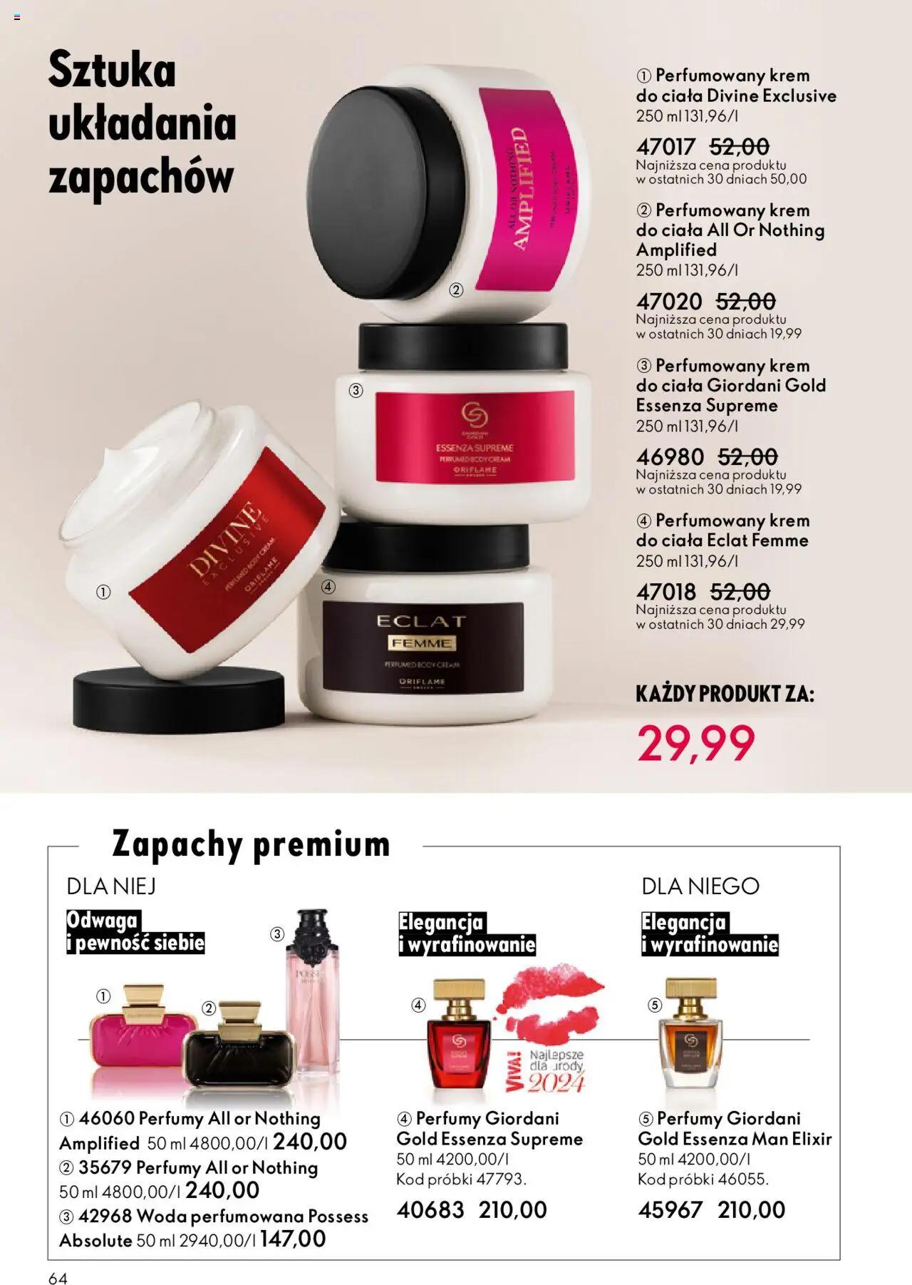 Oriflame Katalog 15 2025 od 22.10.2025 | Strona: 64 | Produkty: Perfumy, Body, Krem do ciała, Woda