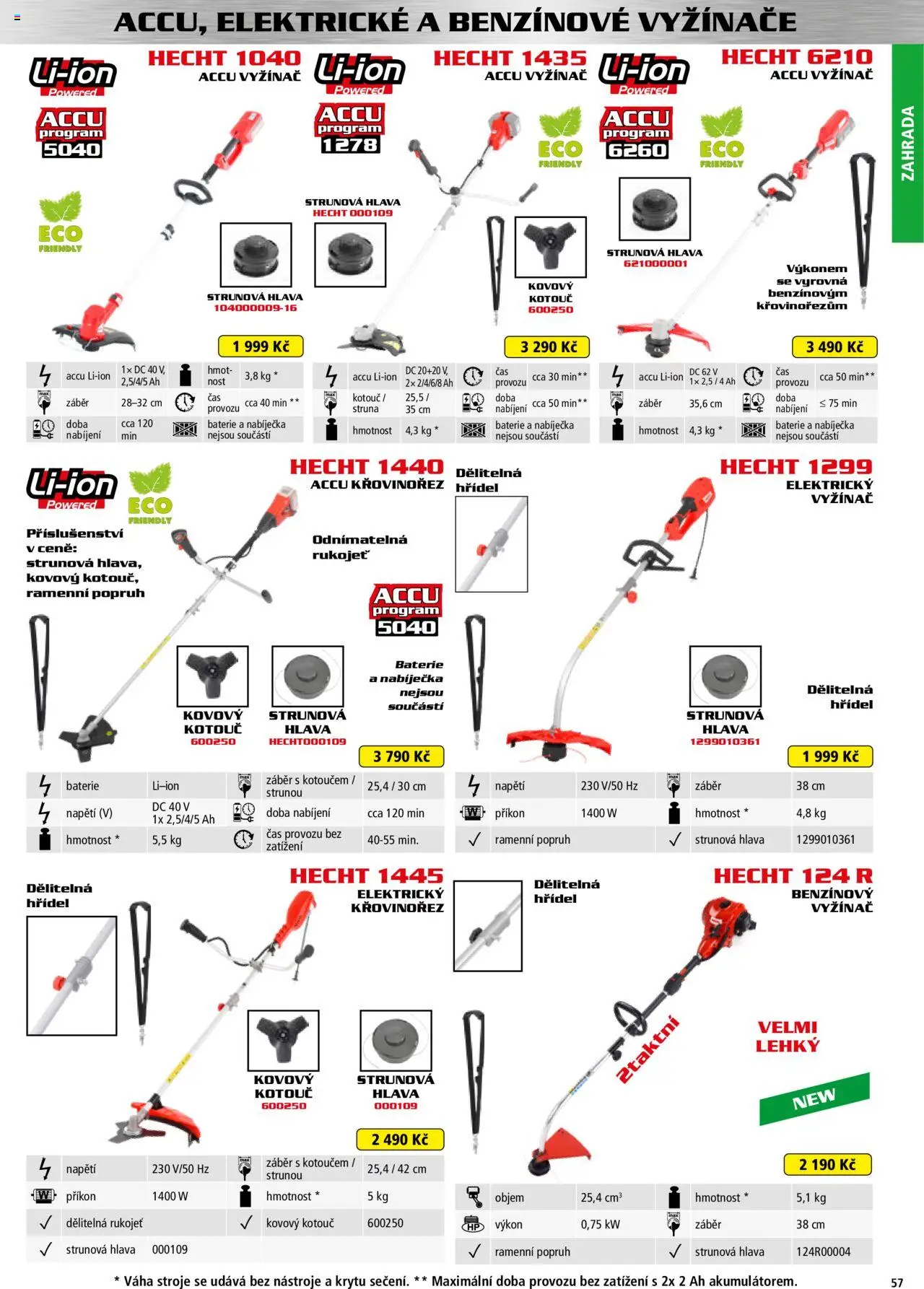 Hecht katalog - Jaro-léto 2025 od 22.04.2025 | Strana: 57 | Produkty: Hecht, Váha, Křovinořez, Baterie