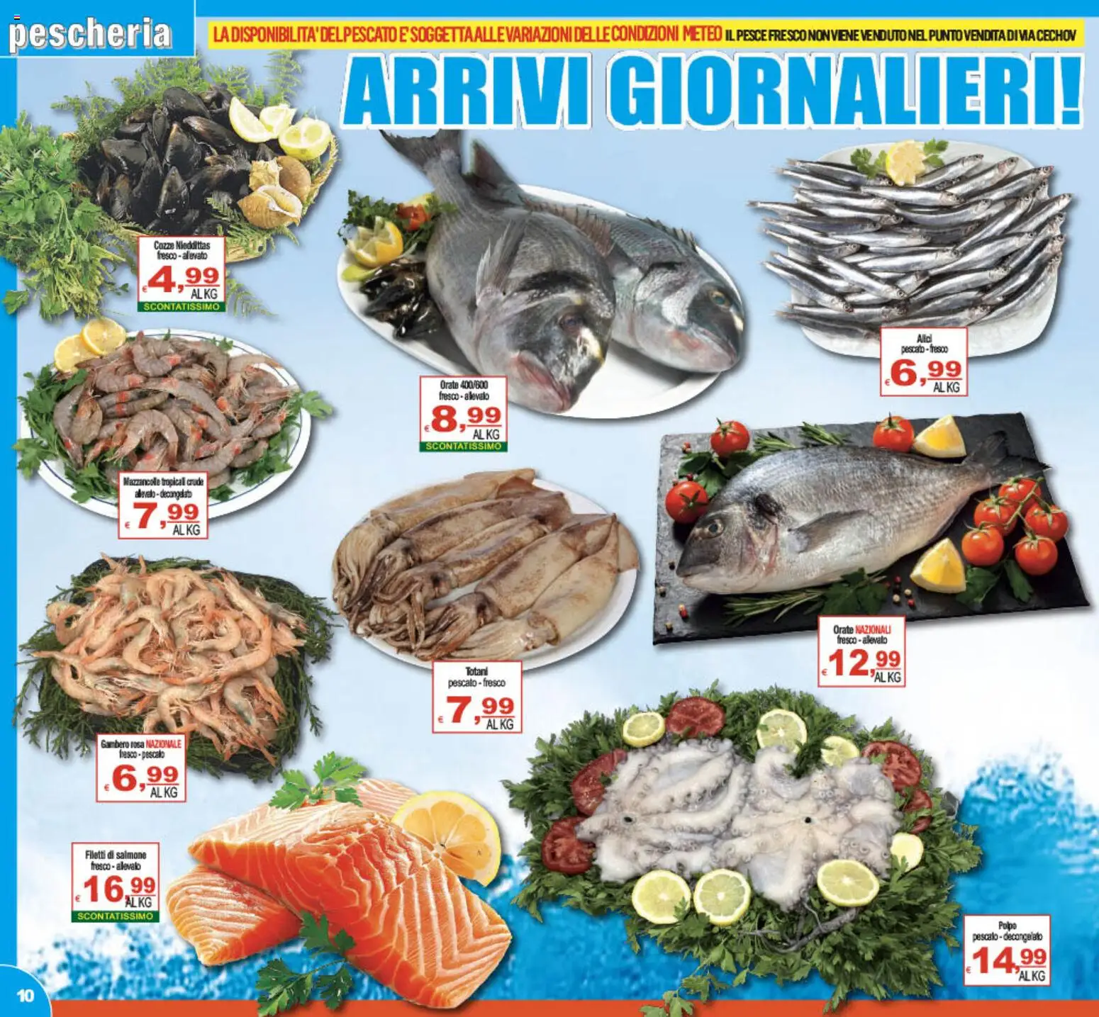 Volantino CTS del 17.04.2026 | Pagina: 10 | Prodotti: Cozze, Il pesce, Mazzancolle, Salmone fresco