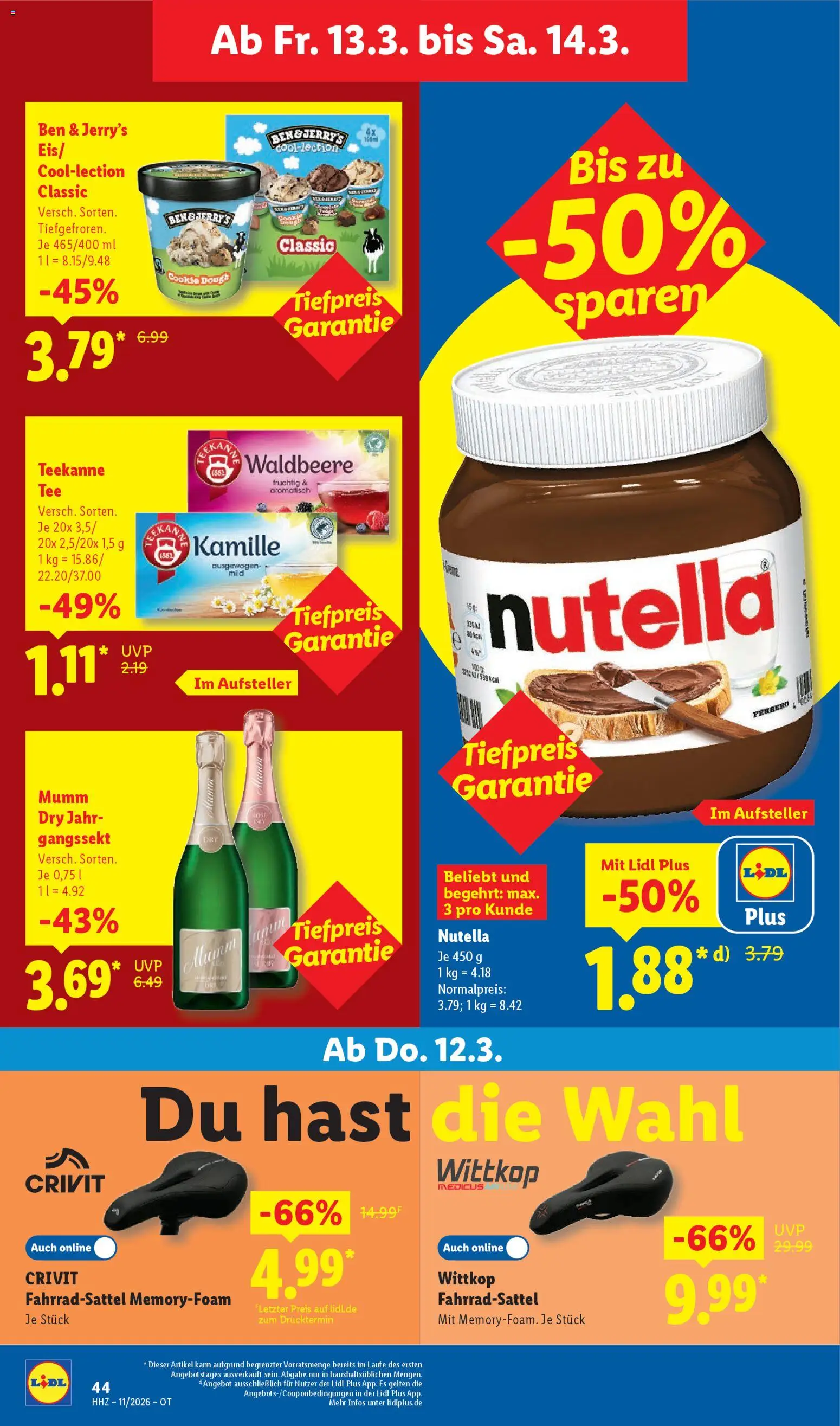 Lidl Prospekt Bernsdorf – gültig ab 09.03.2026 | Seite: 68 | Produkte: Nutella, Ben & Jerry's, Teekanne
