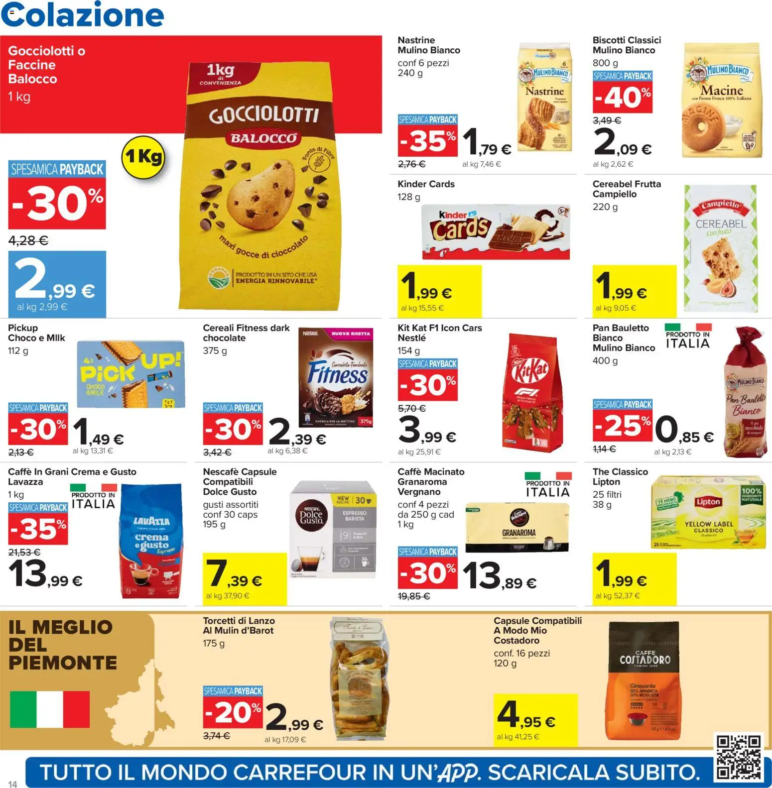 Volantino Carrefour del 07.04.2026 | Pagina: 14 | Prodotti: Crema, Cioccolato, Panna, Caffè in grani
