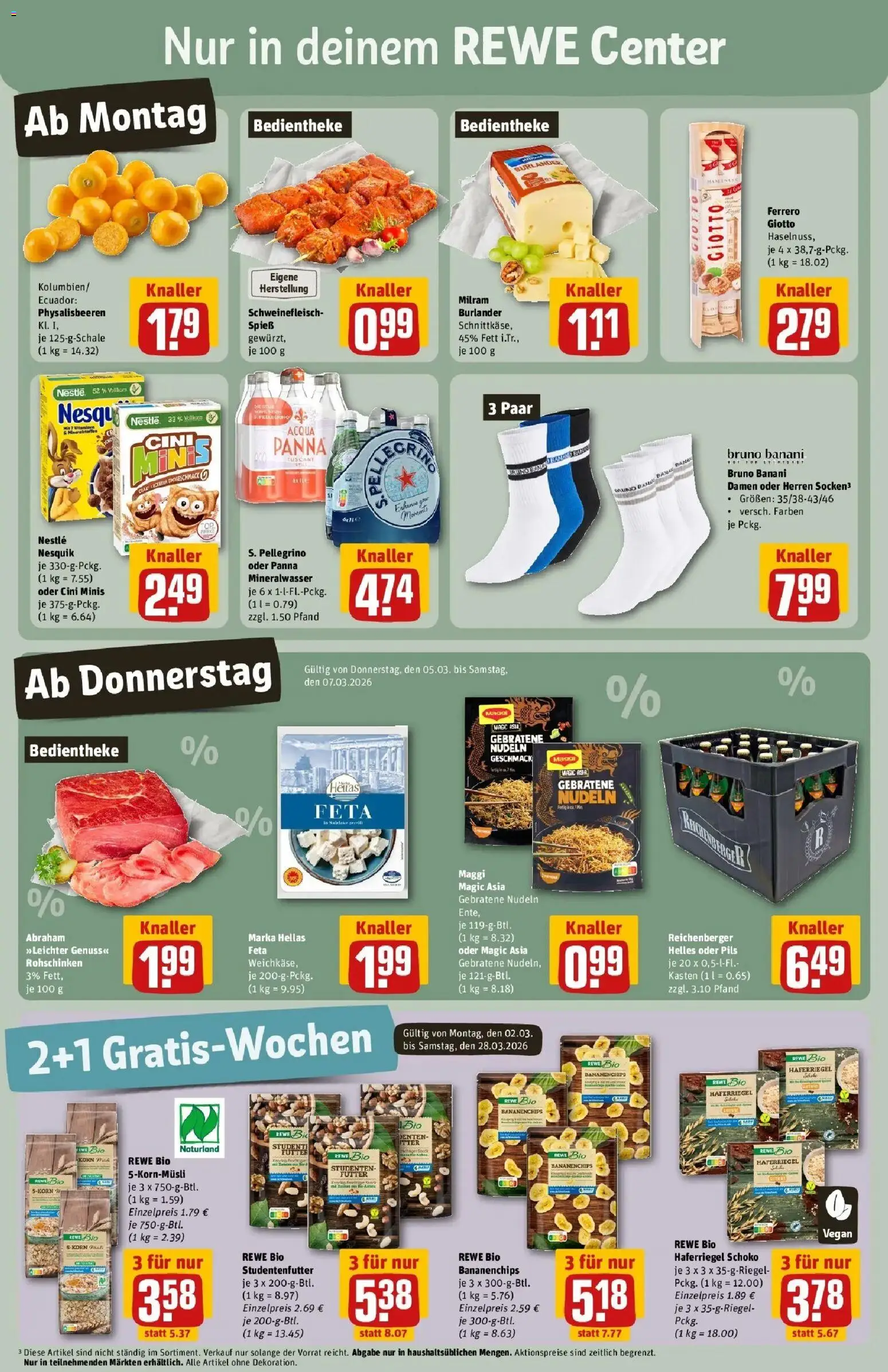 Rewe Prospekt Elsterwerda	 – gültig ab 02.03.2026 | Seite: 3 | Produkte: Nesquik, Feta, Pils, Chips