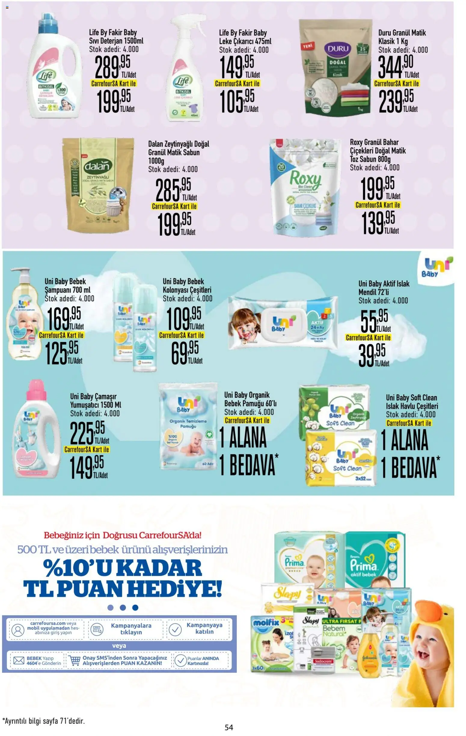 CarrefourSA Katalog - 26.02.2026 tarihinden itibaren geçerlidir | Sayfa: 54 | Ürünler: Mendil, Sabun, Yumuşatıcı, Deterjan