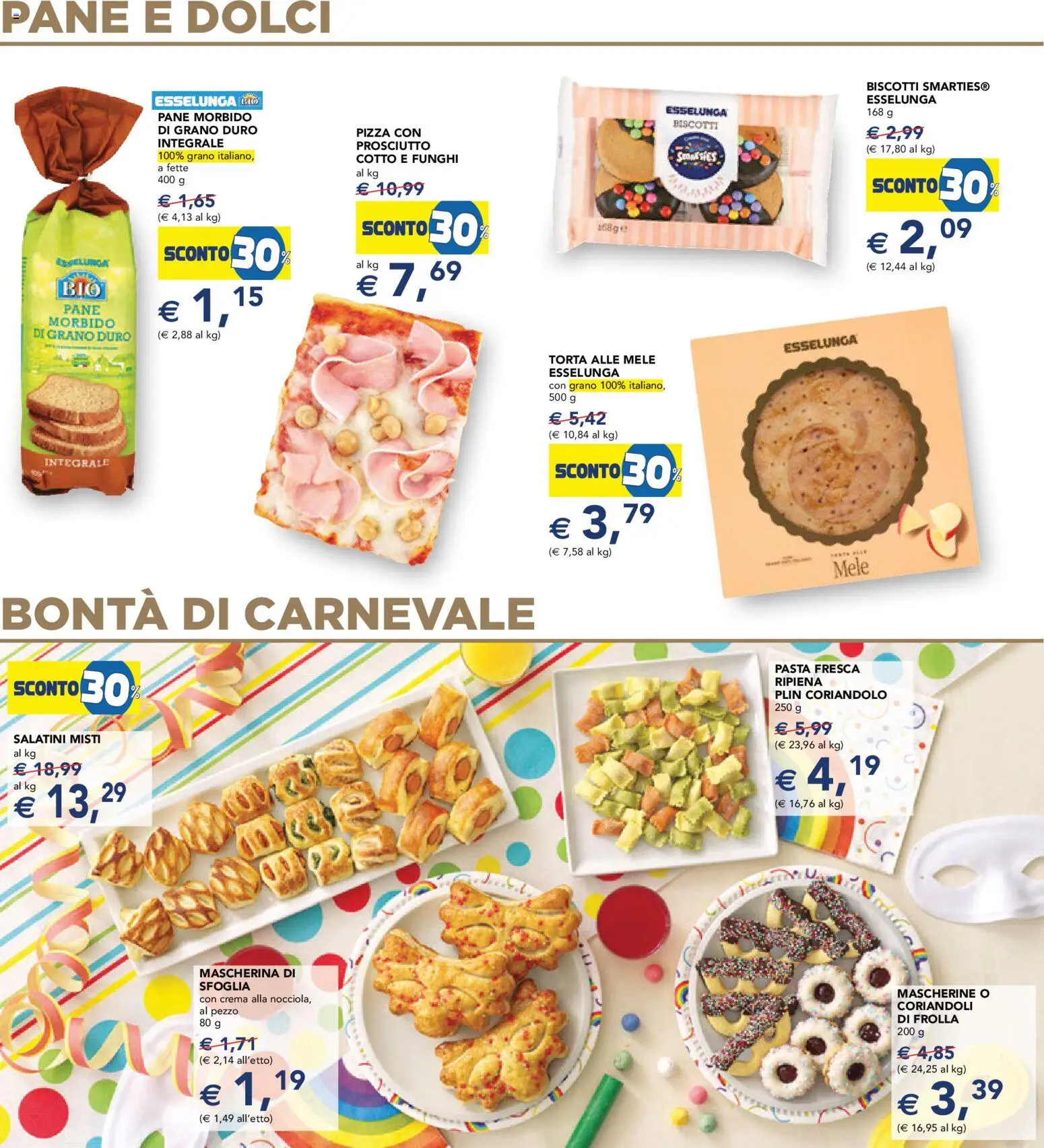 Volantino Esselunga S del 29.01.2026 | Pagina: 17 | Prodotti: Salatini, Pane, Pizza, Biscotti