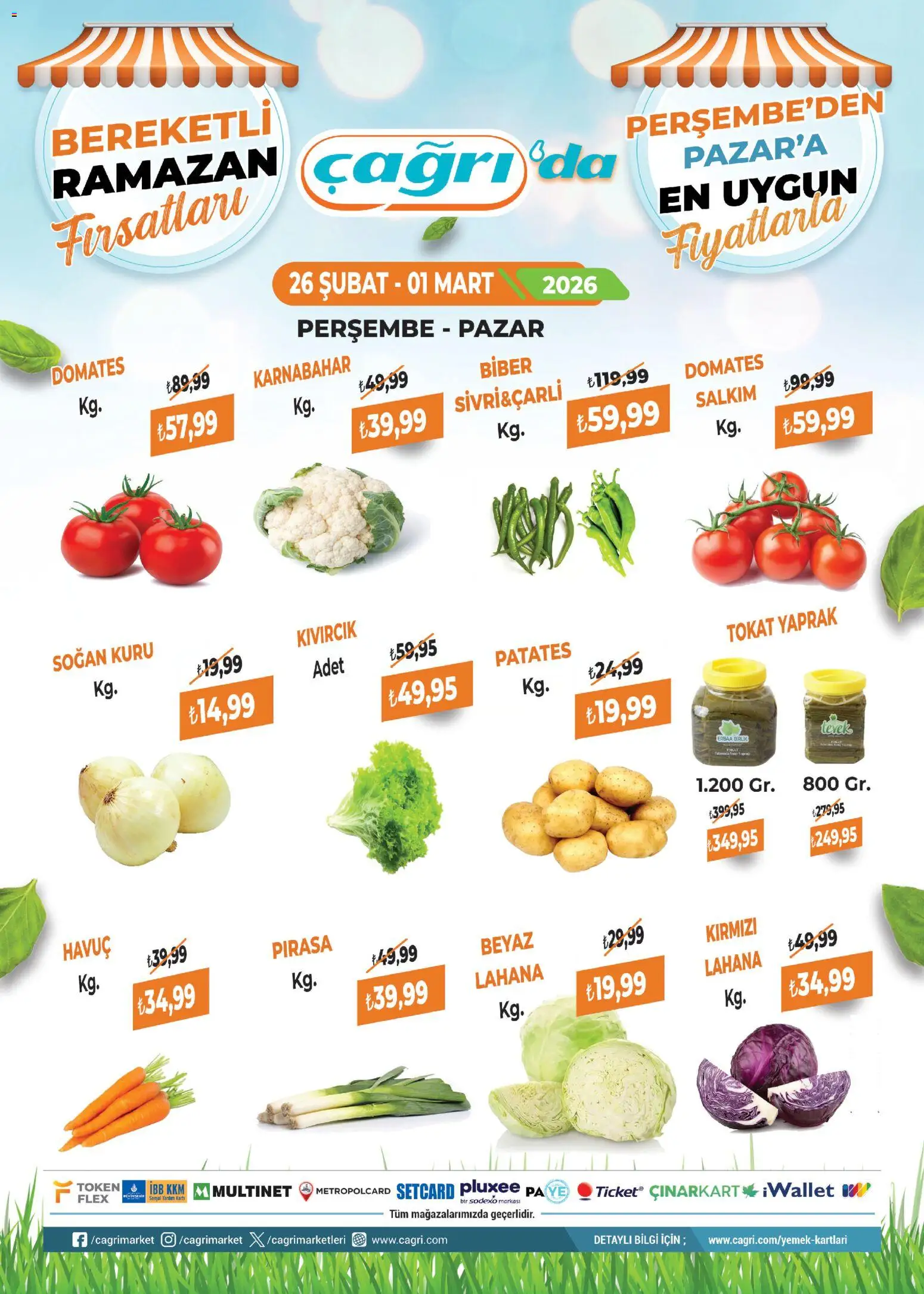 Çağrı Market - Manav Katalog - 26.02.2026 tarihinden itibaren geçerlidir | Sayfa: 2 | Ürünler: Pırasa, Havuç, Patates, Biber