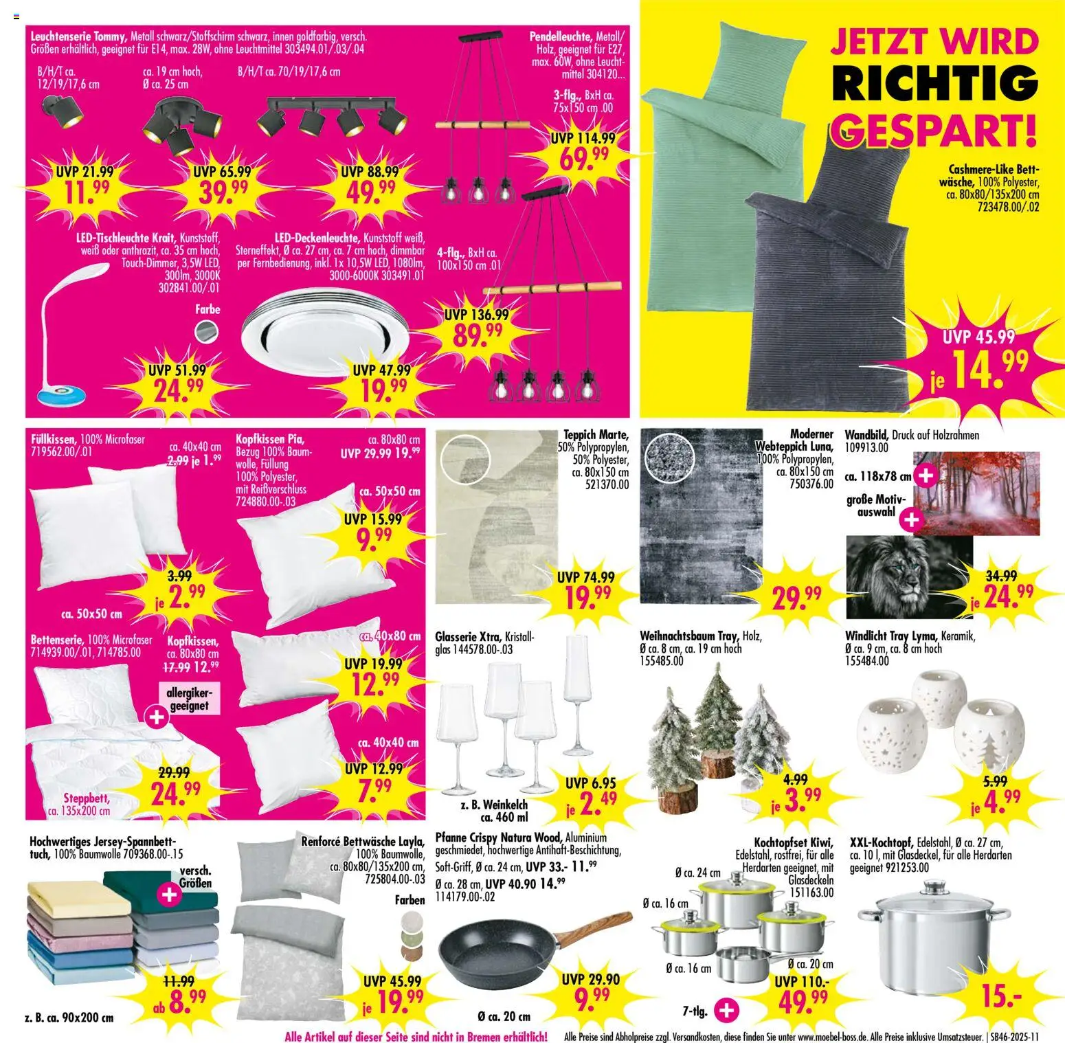 SB Möbel Boss Prospekt Viersen – gültig ab 08.11.2025 | Seite: 11 | Produkte: Bett, Bettwäsche, Kopfkissen, Teppich