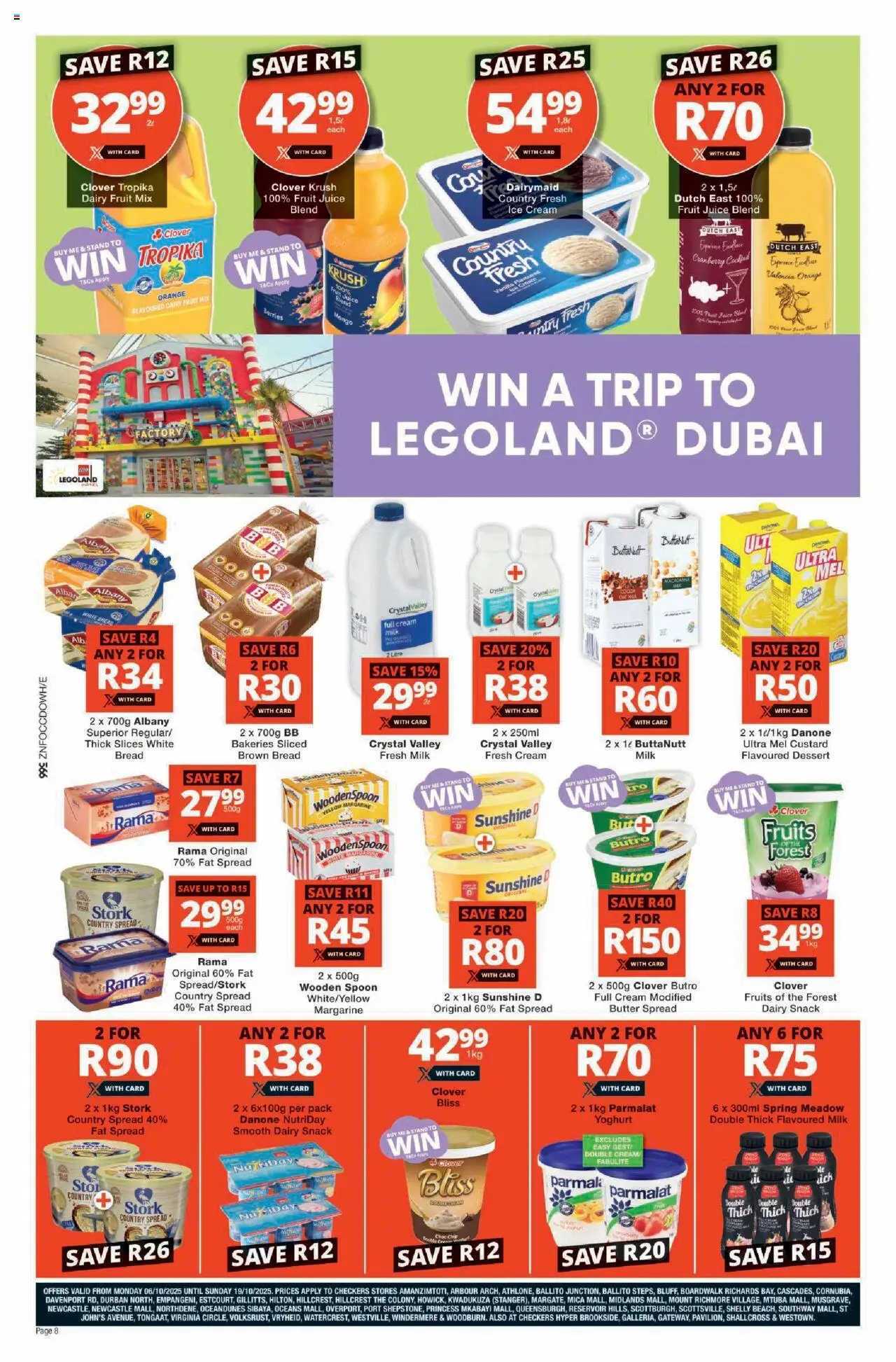 New Checkers catalogue – valid from 06.10.2025 | Page: 8 | Products: Custard, Butter, Fruit, Mango