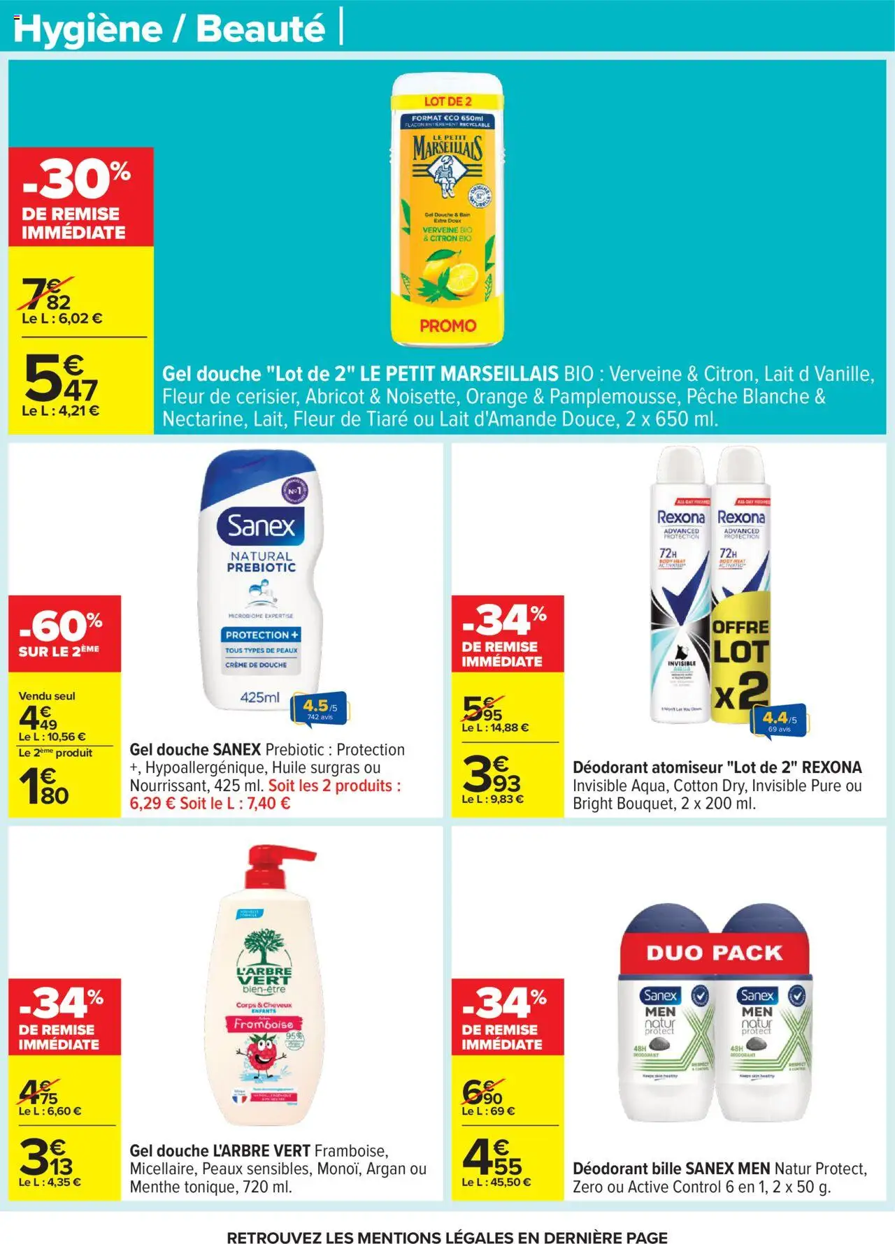 | Page: 45 | Produits: Framboise, Menthe, Lait d'amande, Douche Sanex