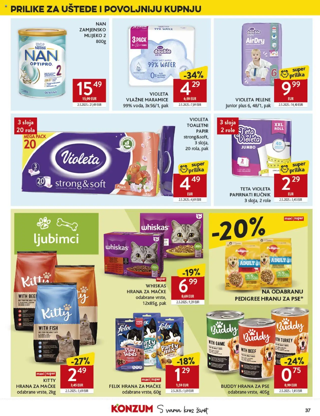Konzum HR akciós ujság - amely érvényes a következő dátumtól: 17.09.2025 | Oldal: 37 | Termékek: Whiskas