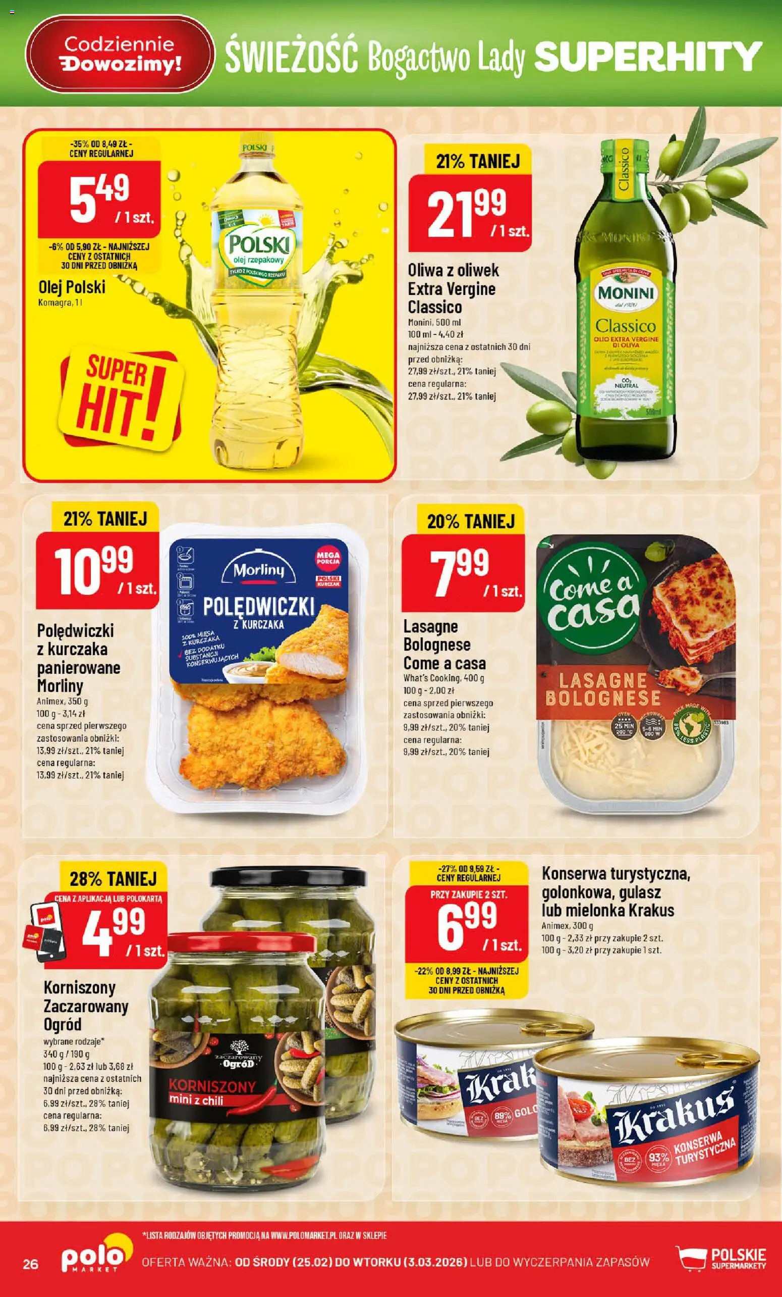 POLOmarket Gazetka od 25.02.2026 | Strona: 26 | Produkty: Chili, Olej rzepakowy, Lasagne, Olej