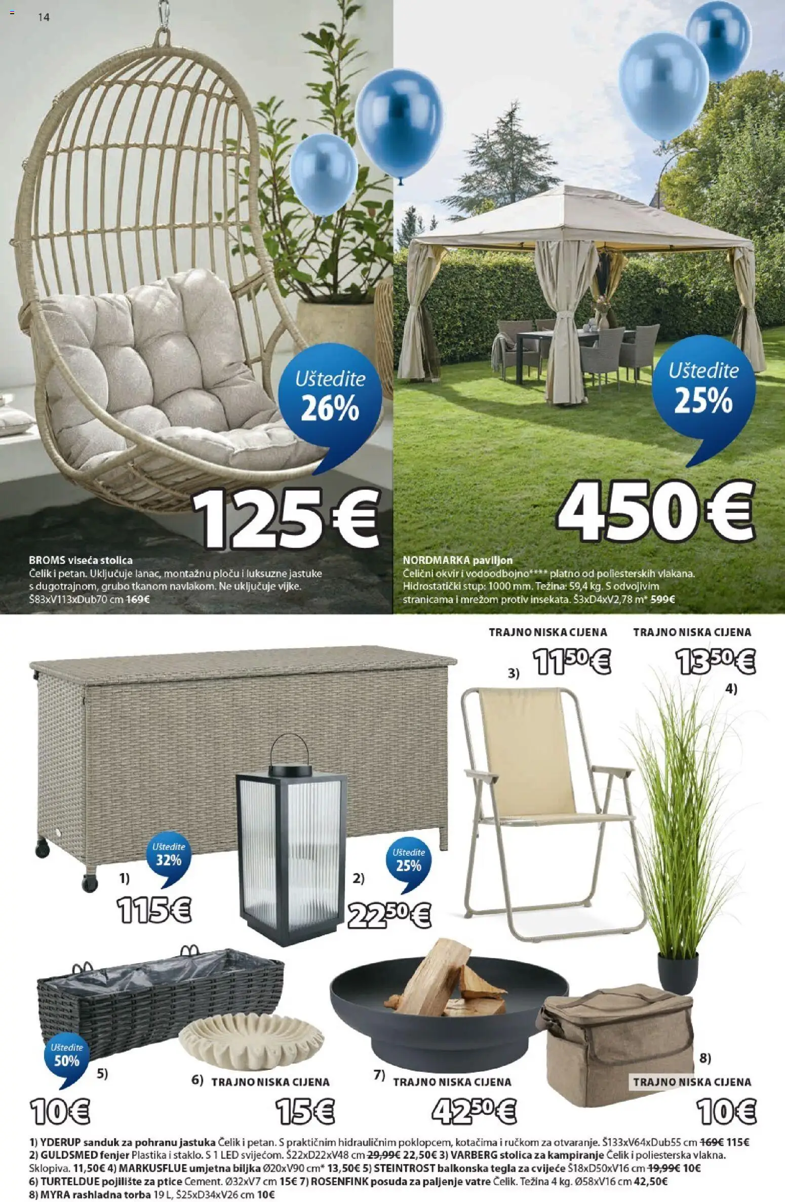 JYSK katalog | vrijedi od 15.04.2026 | Stranica: 14 | Proizvodi: Cvijeće, Stolica, Fenjer