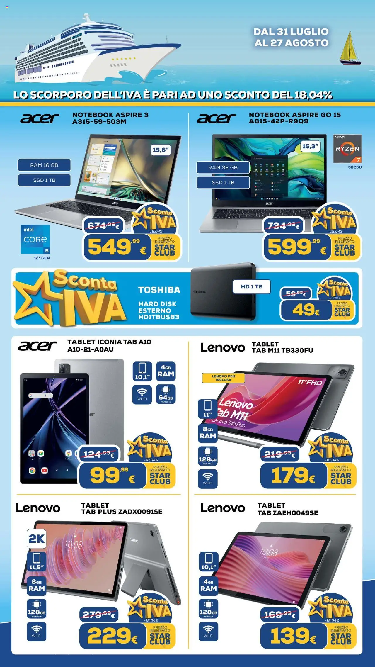 Volantino Euronics del 31.07.2025 | Pagina: 15 | Prodotti: Notebook, Tablet