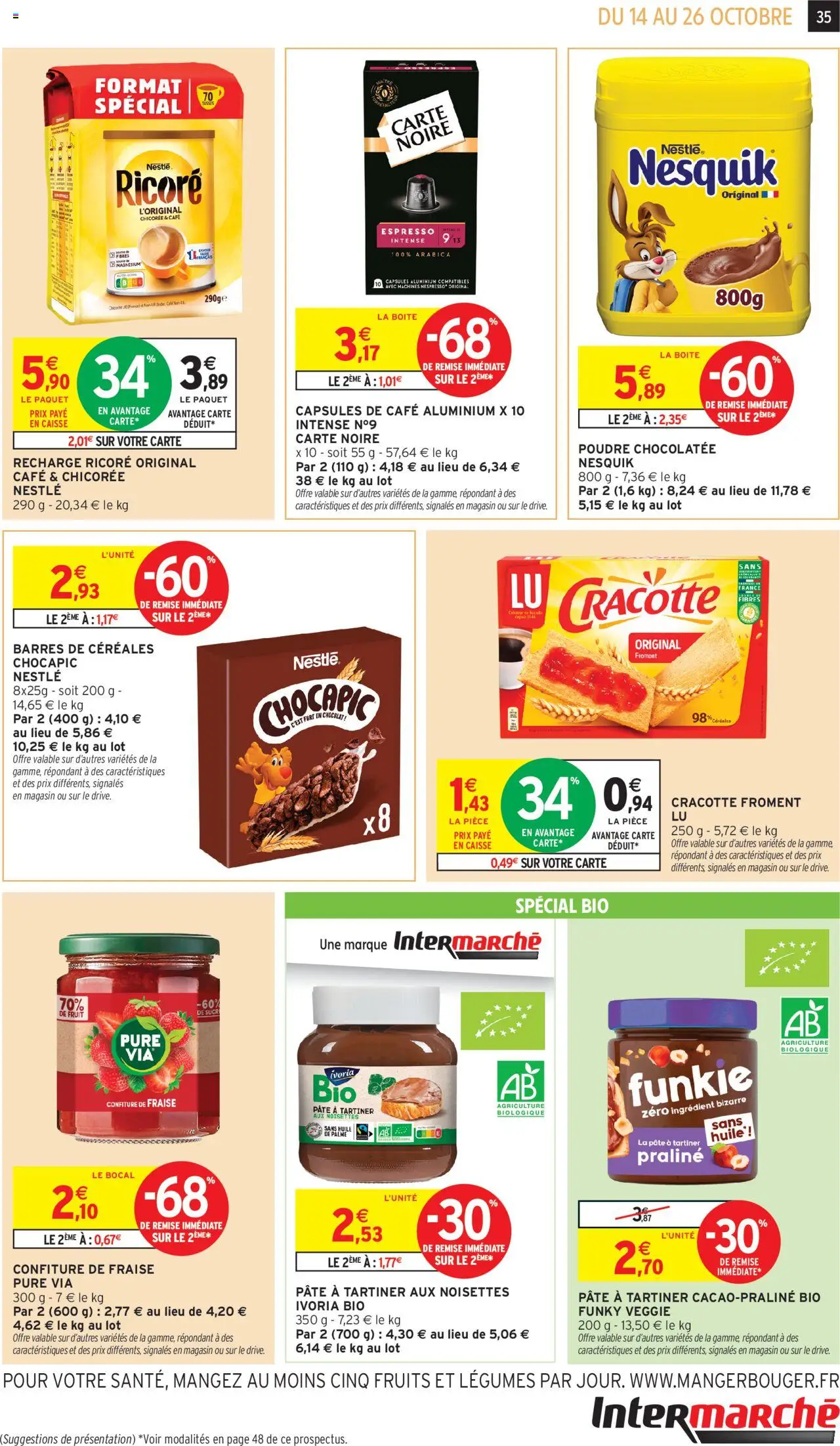 {H1} | Page: 35 | Produits: Chocapic, Ricoré, Recharge Ricoré, Café