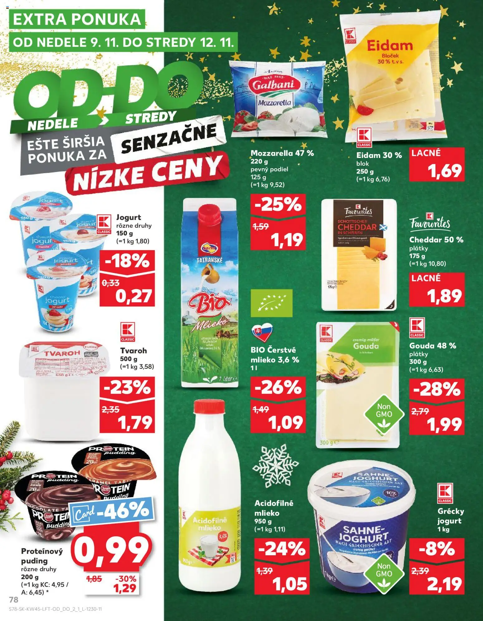 Nové Kaufland akcie – leták je platný od 06.11.2025 | Strana: 78 | Produkty: Mlieko, Jogurt, Gouda, Puding