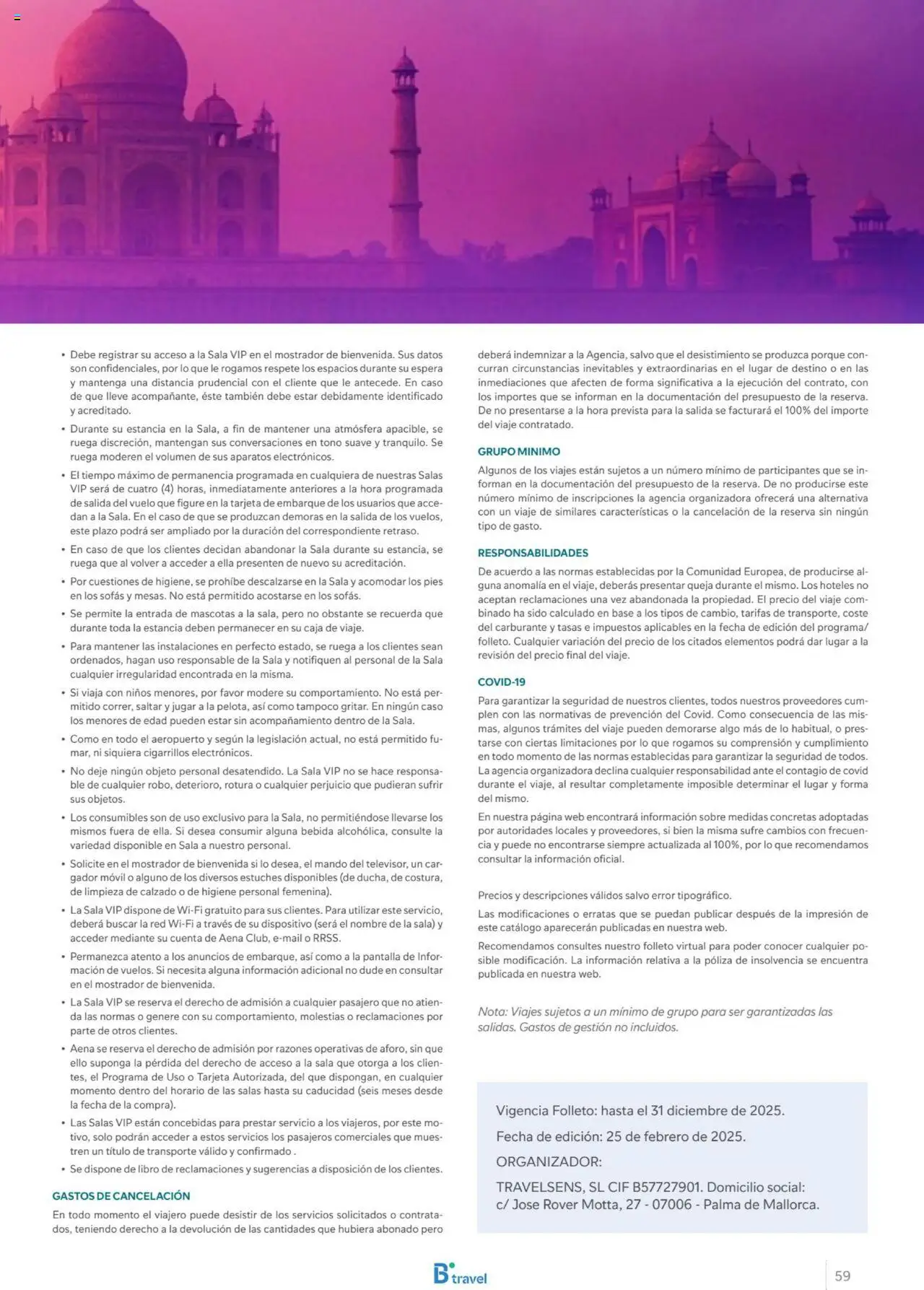 B the travel brand Viajeros Expertos Internacional  │ válido desde el 27.02.2025 | Página: 59 | Productos: Organizador, Caja