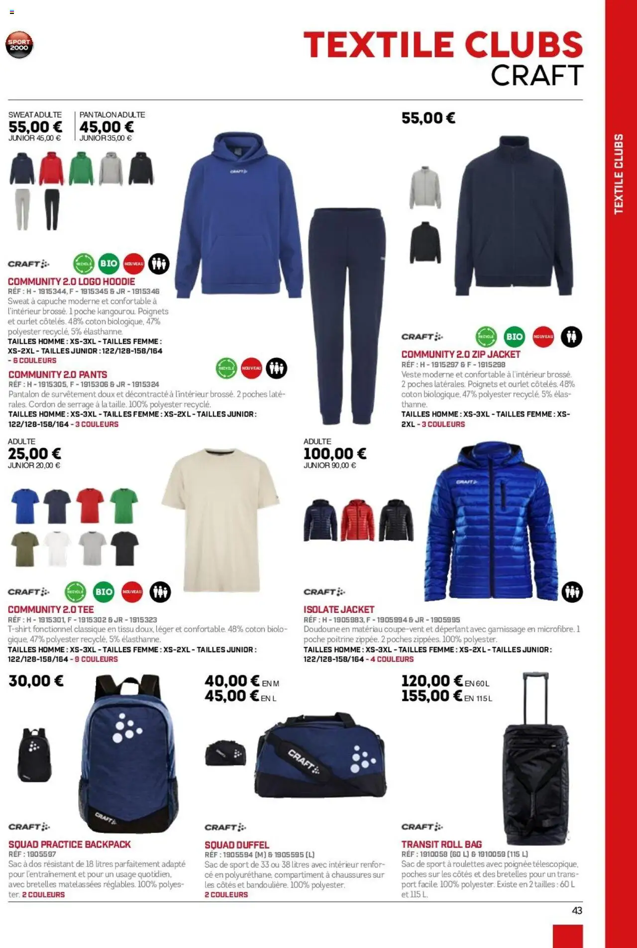  | Page: 43 | Produits: Sac, Coton, Sweat à capuche, Doudoune