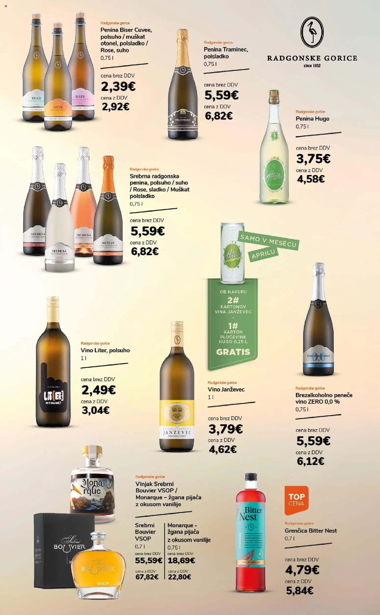 Novi Ahac katalog ponudbe – veljaven od 01.04.2026 | Stran: 7 | Izdelki: Penina, Vino