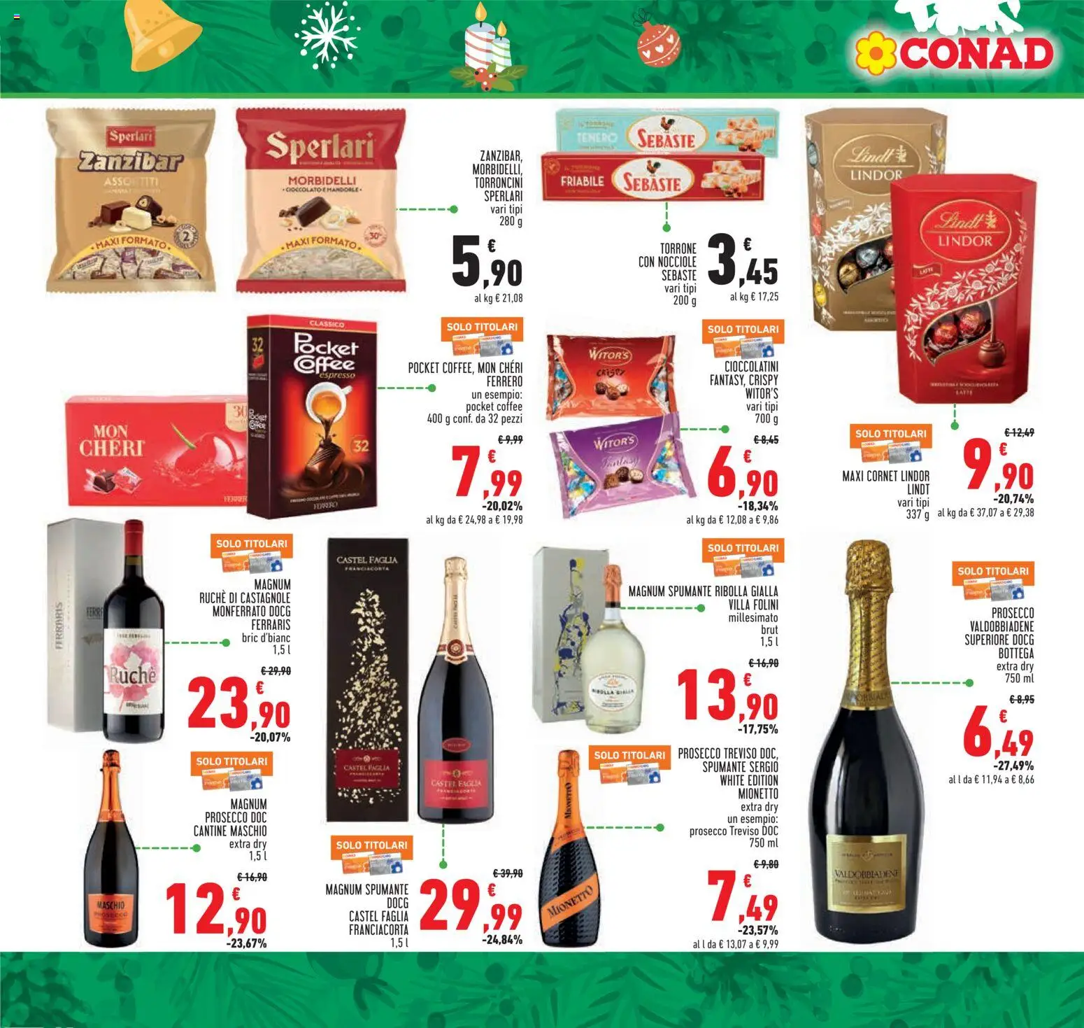 Volantino Conad del 20.11.2025 | Pagina: 9 | Prodotti: Prosecco, Nocciole, Spumante, Cioccolatini