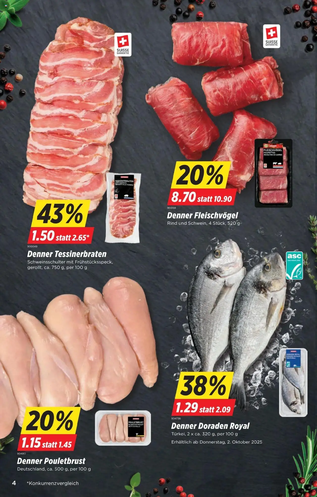 Denner Aktionen – gültig ab 30.09.2025 | Seite: 4 | Produkte: Pouletbrust