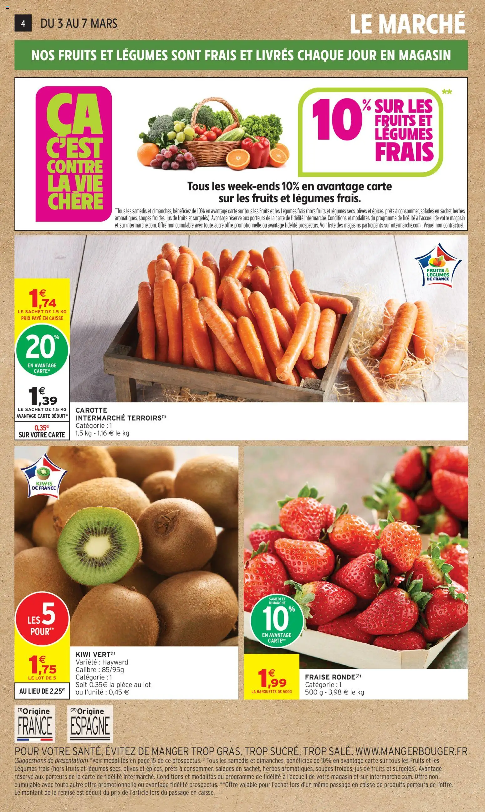 {H1} | Page: 4 | Produits: Olives, Kiwi vert, Kiwi, Carotte