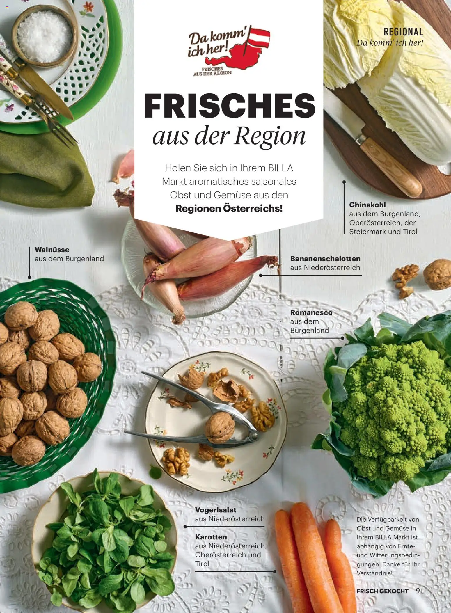 Billa  Frisch Gekocht gültig ab 01.11.2025 | Seite: 87 | Produkte: Gemüse, Obst, Chinakohl