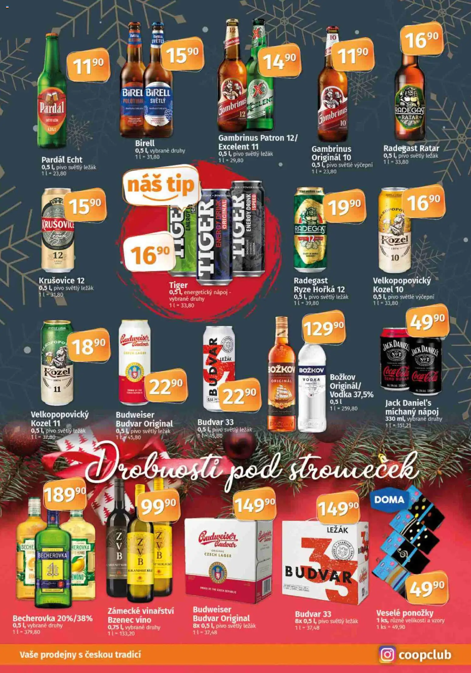 Konzum leták od 03.12.2025 | Strana: 6 | Produkty: Budvar, Birell, Kozel 10, Radegast