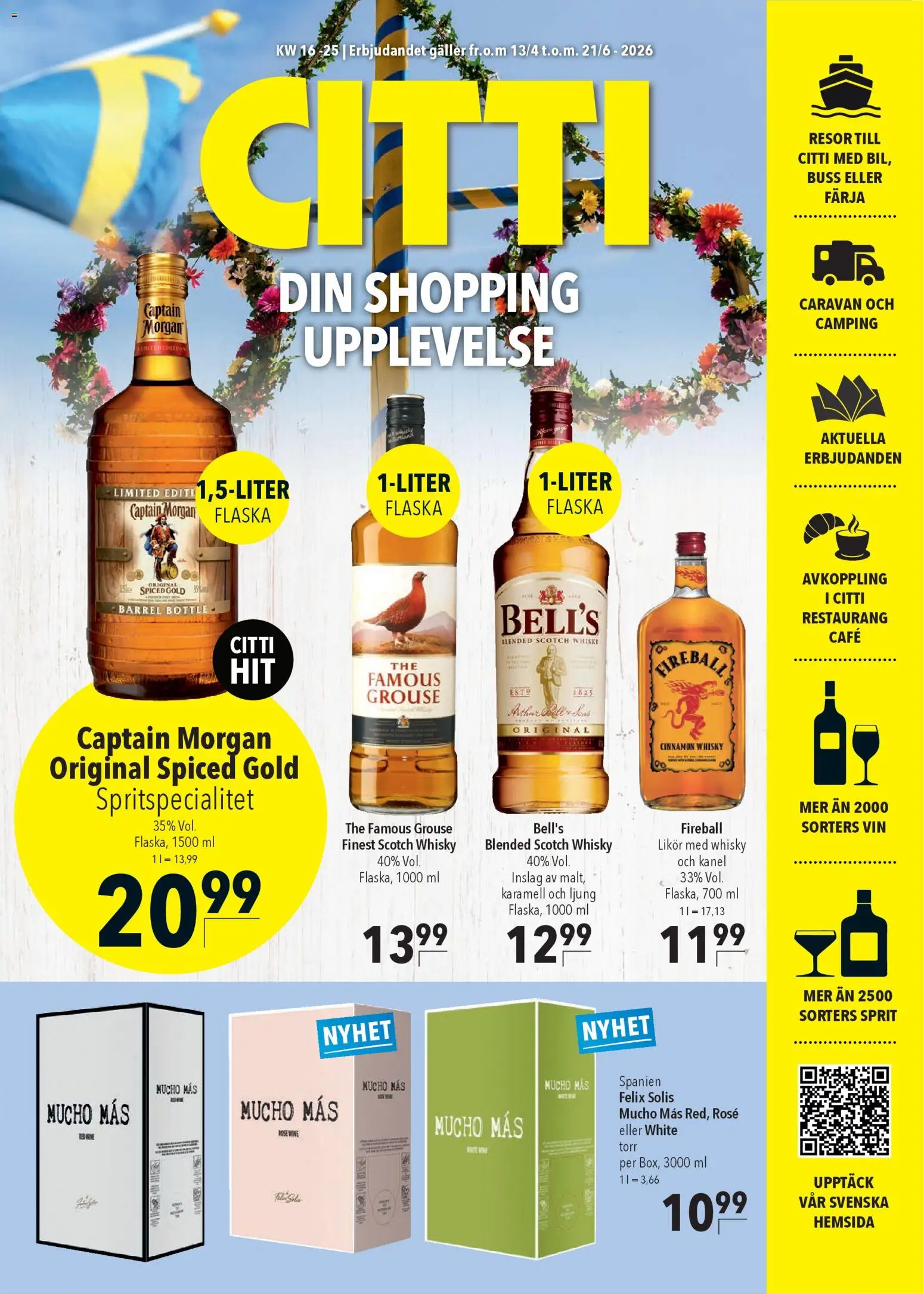 CITTI Markt Schweden-Werbung – gültig ab 13.04.2026 | Seite: 1 | Produkte: Whisky, Likör, Captain morgan