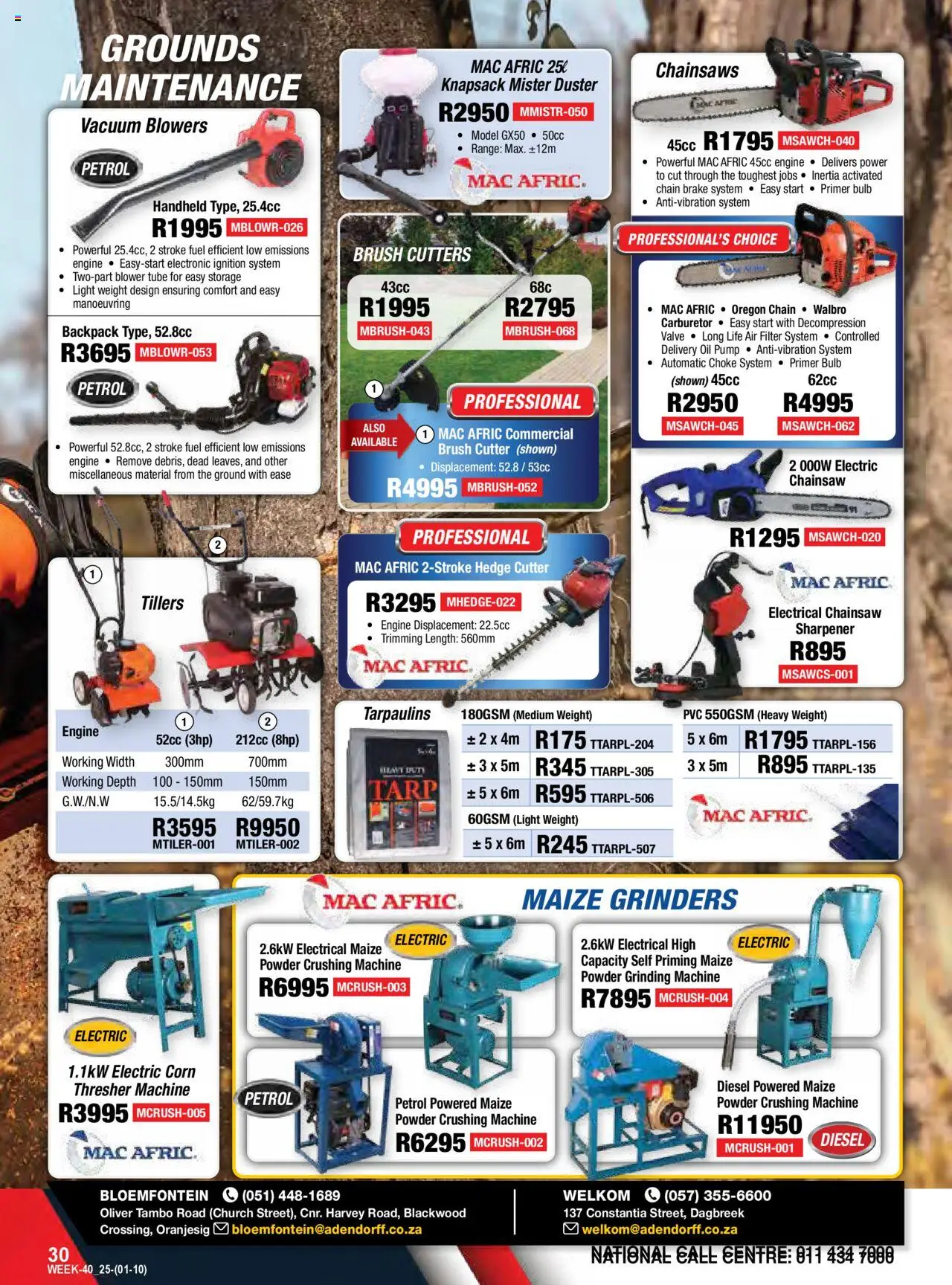 New Adendorff catalogue – valid from 01.10.2025 | Page: 32 | Products: Backpack, Chainsaw, Light, Powder