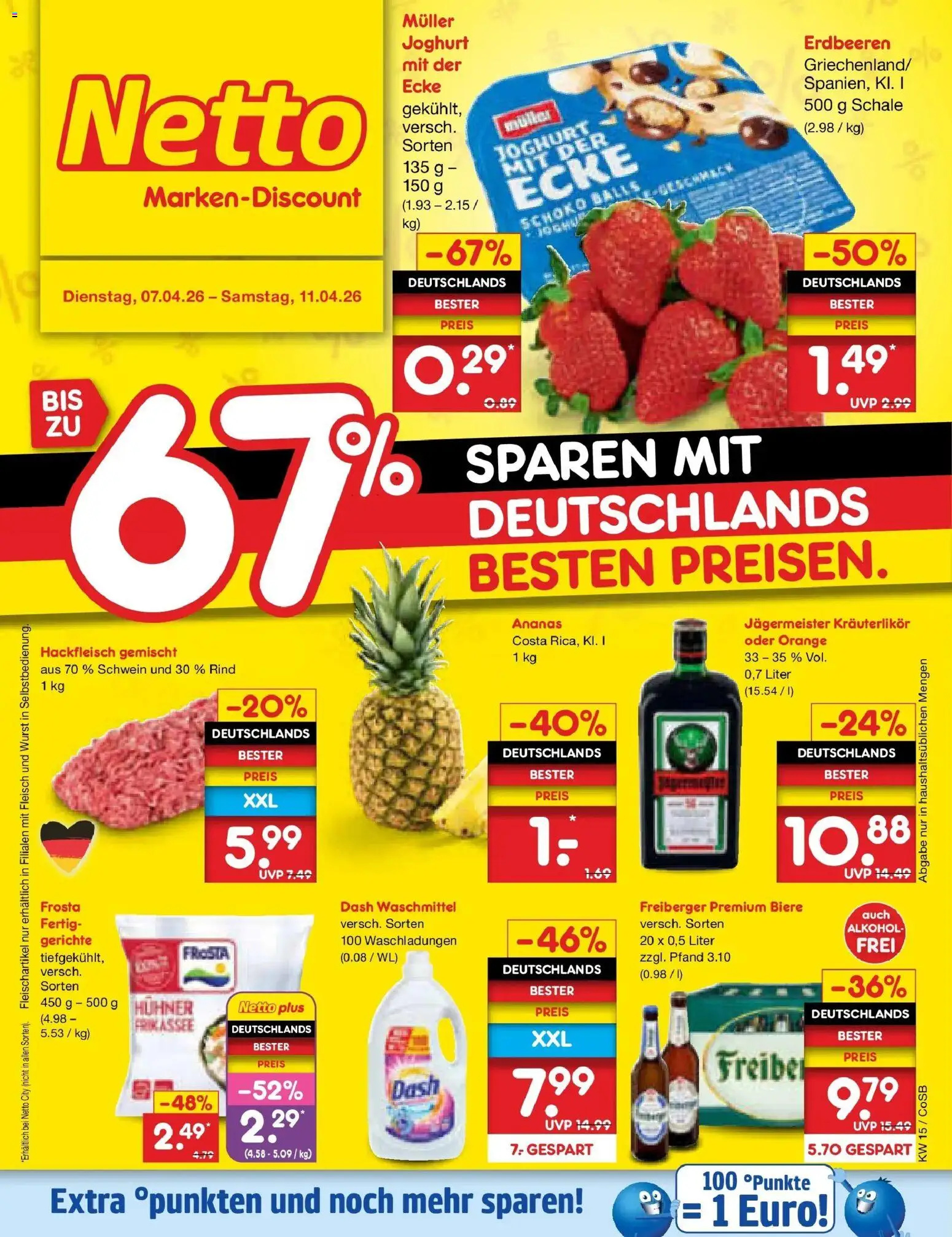 Netto Marken-Discount Prospekt Bitterfeld-Wolfen	 – gültig ab 05.04.2026 | Seite: 1 | Produkte: Joghurt, Jägermeister, Fleisch, Hackfleisch
