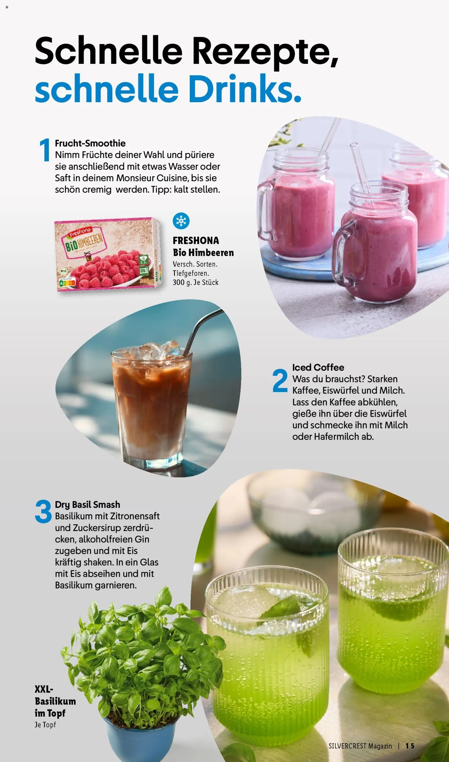 Lidl Prospekt – gültig ab 30.03.2026 | Seite: 15 | Produkte: Himbeeren, Kaffee, Saft, Gin