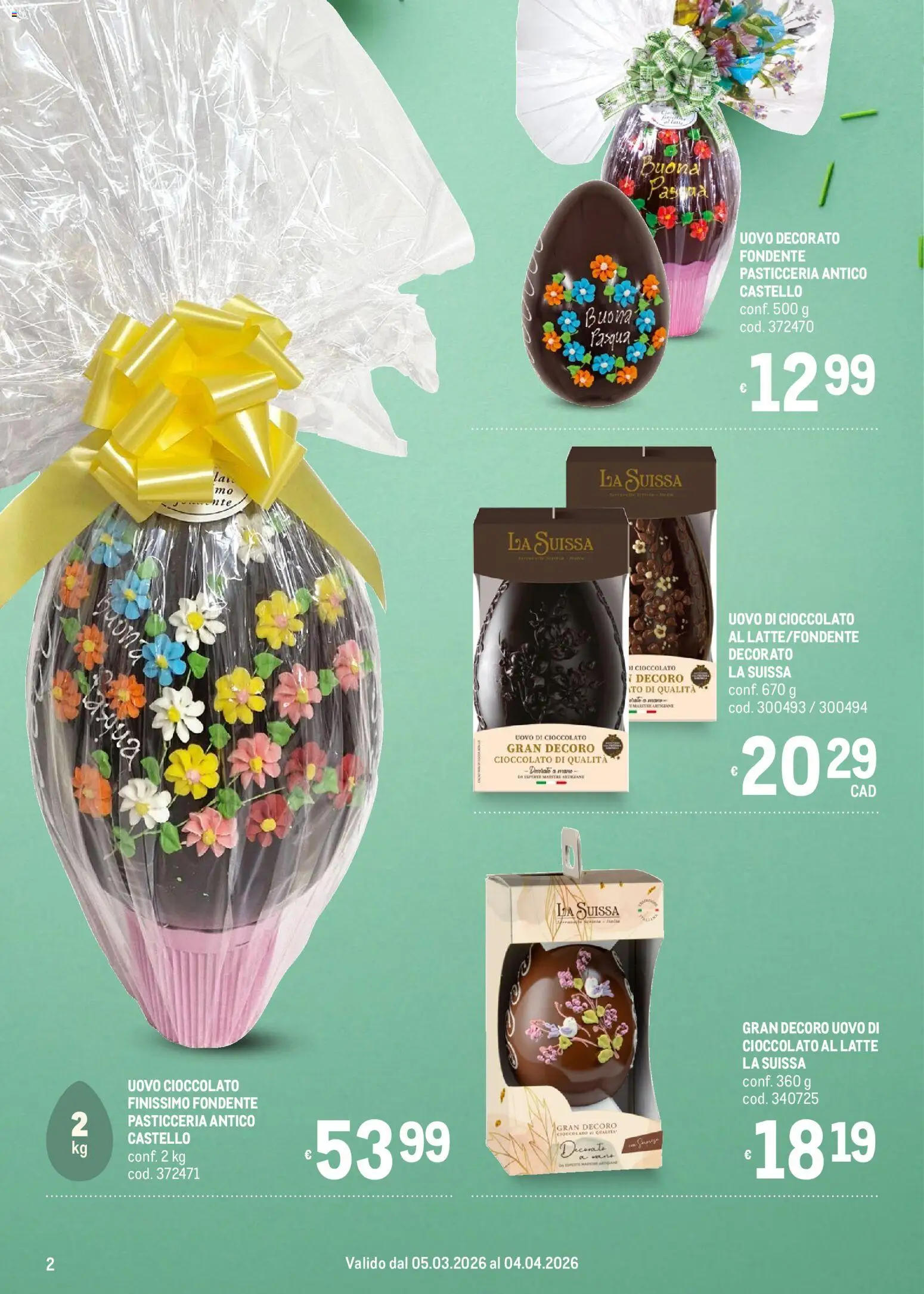 Volantino Metro del 05.03.2026 | Pagina: 2 | Prodotti: Cioccolato, Latte